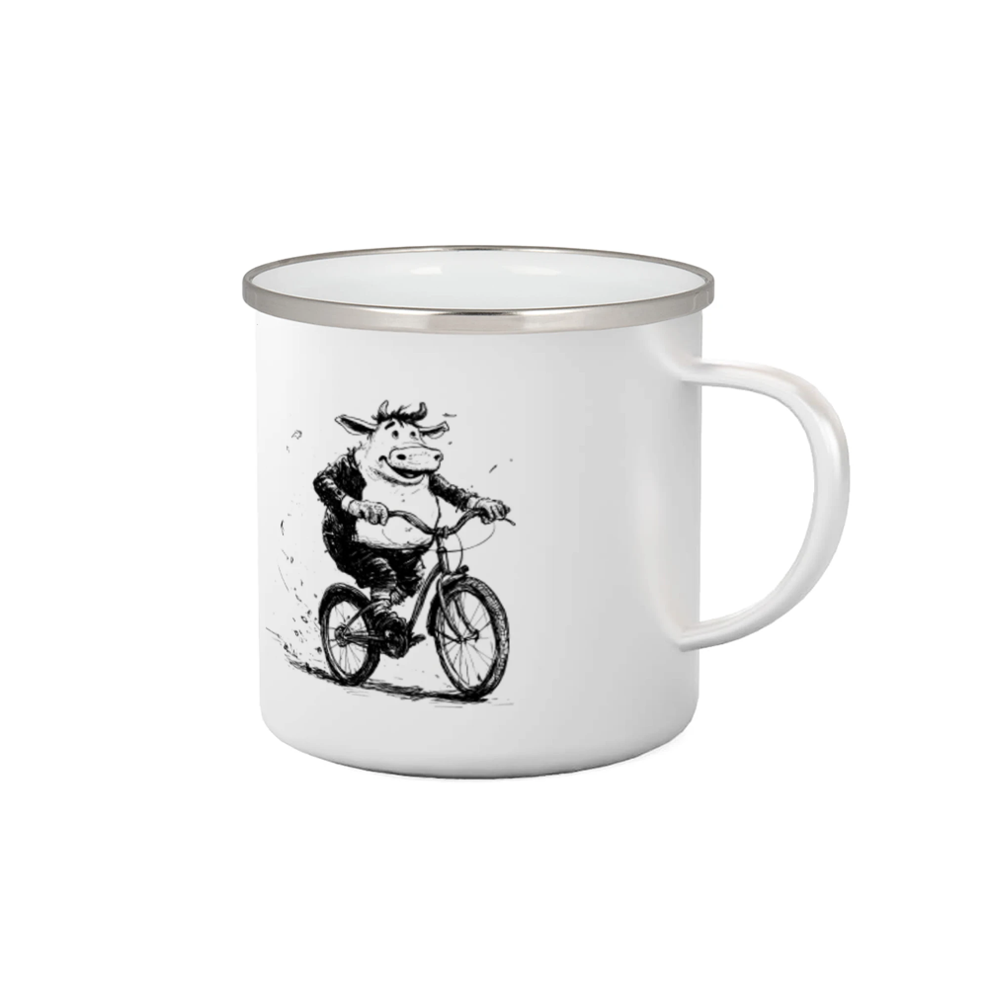 Tričko ako darček pre cyklistu - Tučná krava na bicykli - Plecháčik