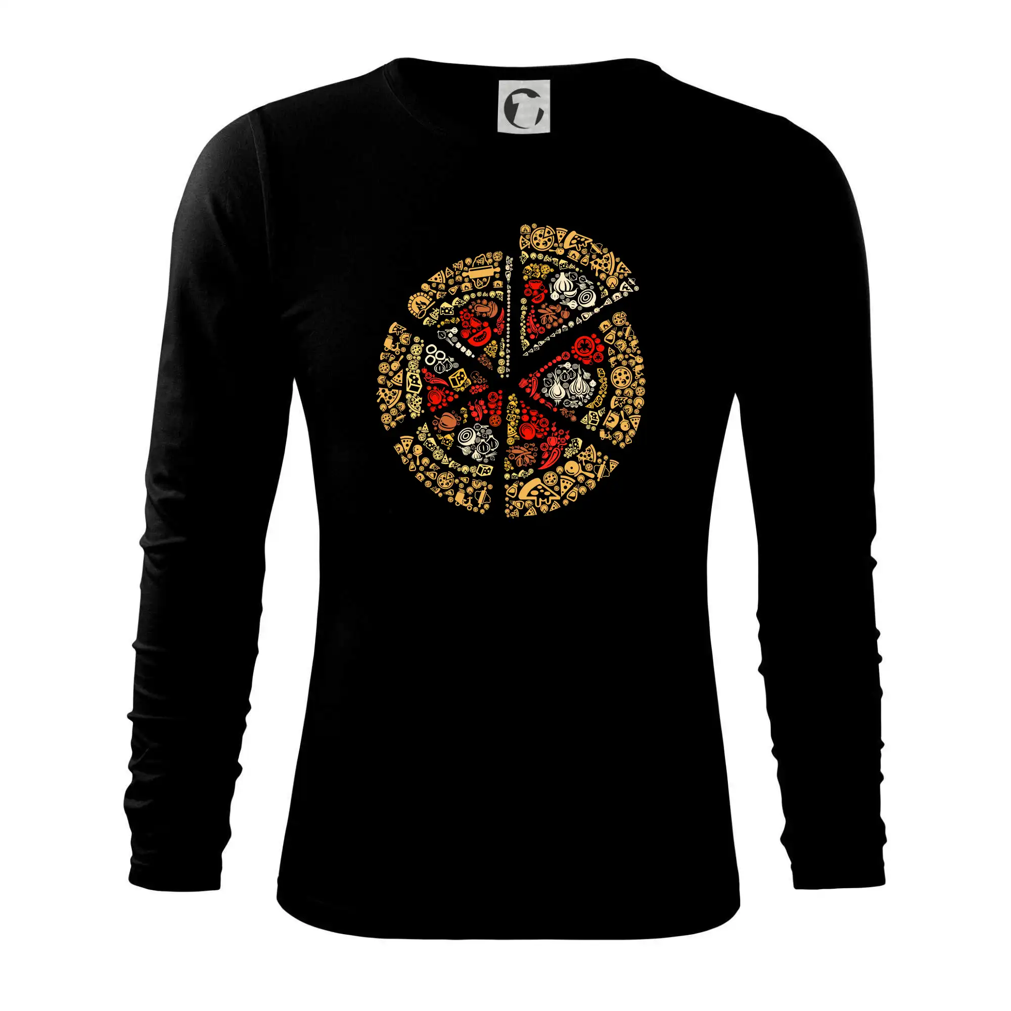 Pizza icons - Tričko s dlhým rukávom FIT-T long sleeve