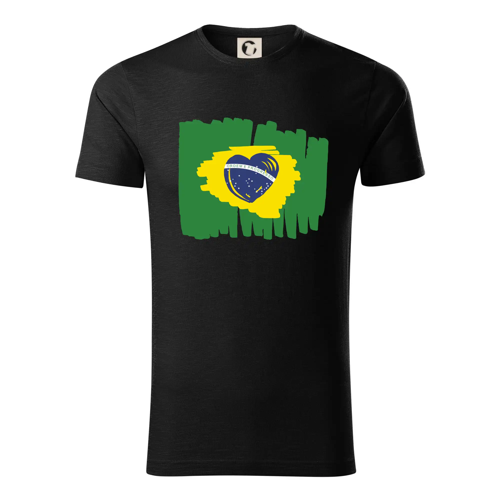 Motívy štátnych vlajok - Brazília vlajka srdca - Tričko z organickej bavlny