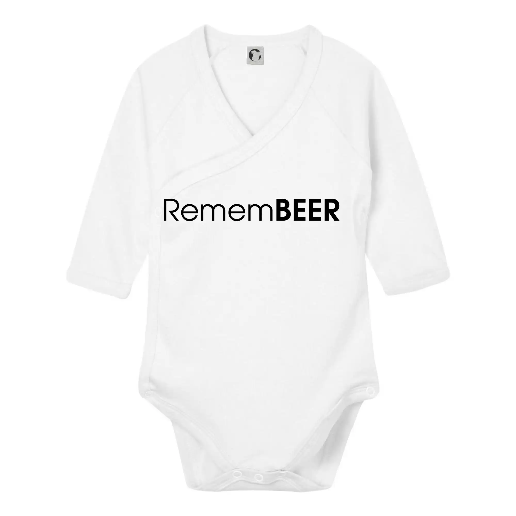 Vtipná tričká pre pivárov - Pivné nápisy RememBEER - Body zavinovacie s dlhým rukávom