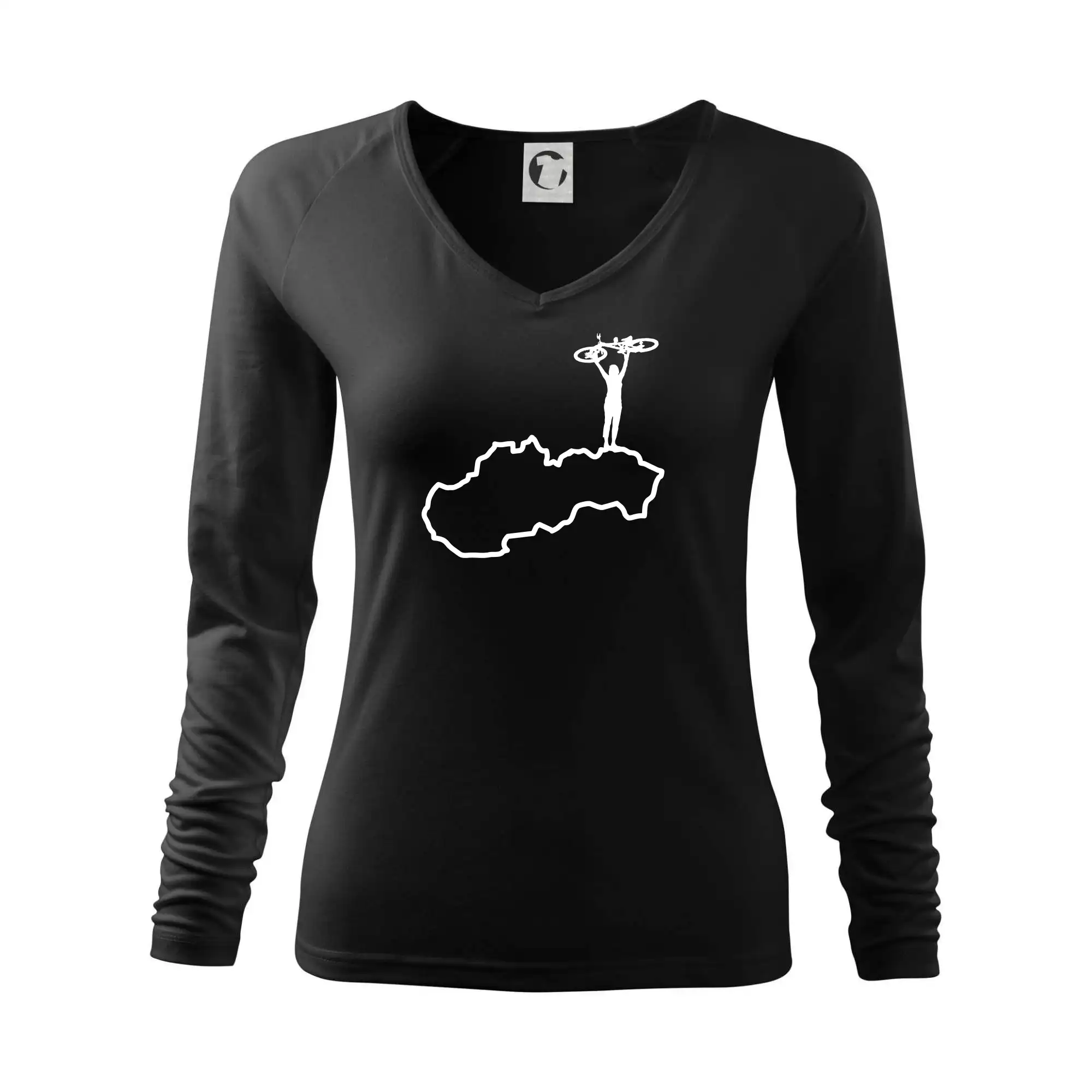 Tričko ako darček pre cyklistu - Mapa Slovenska - cyklistka - Tričko dámske Elegance