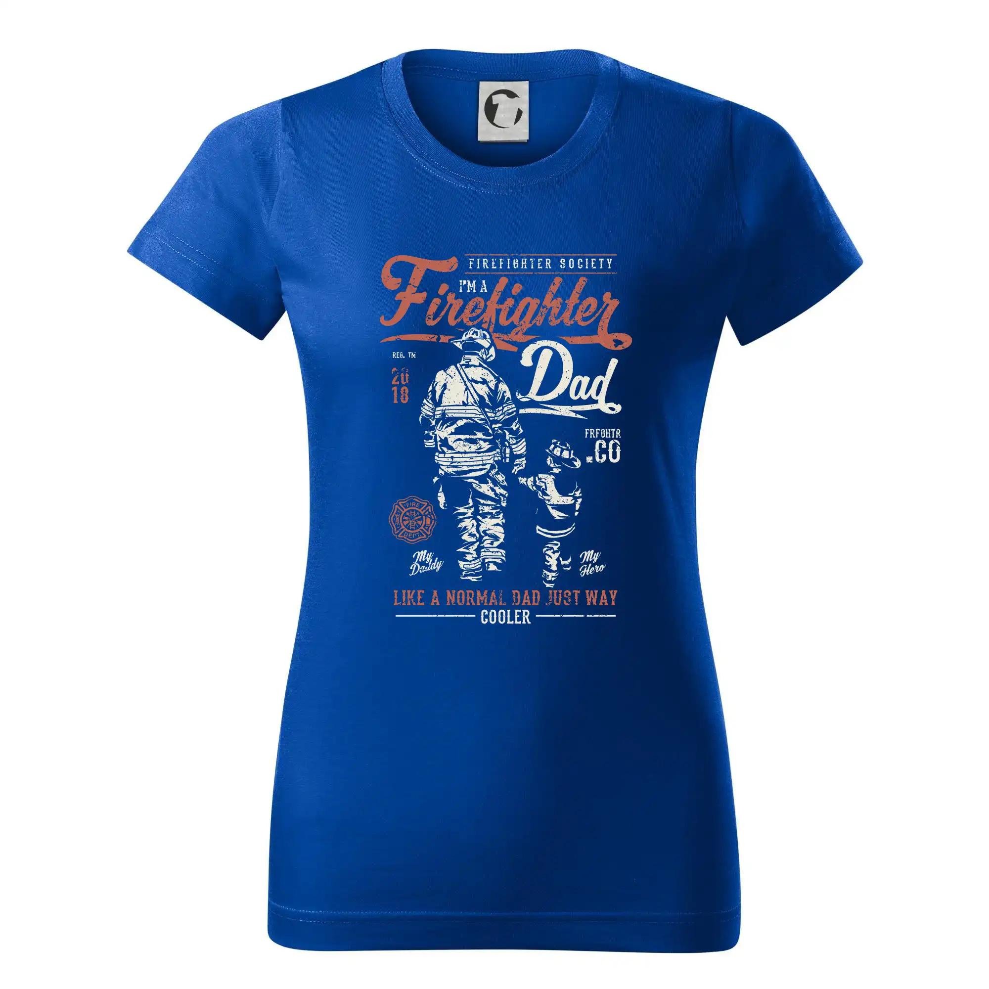Originálne tričká pre hasičov - Firefighter Dad - Dámske tričko basic - ľahko voľnejšie a dlhšie