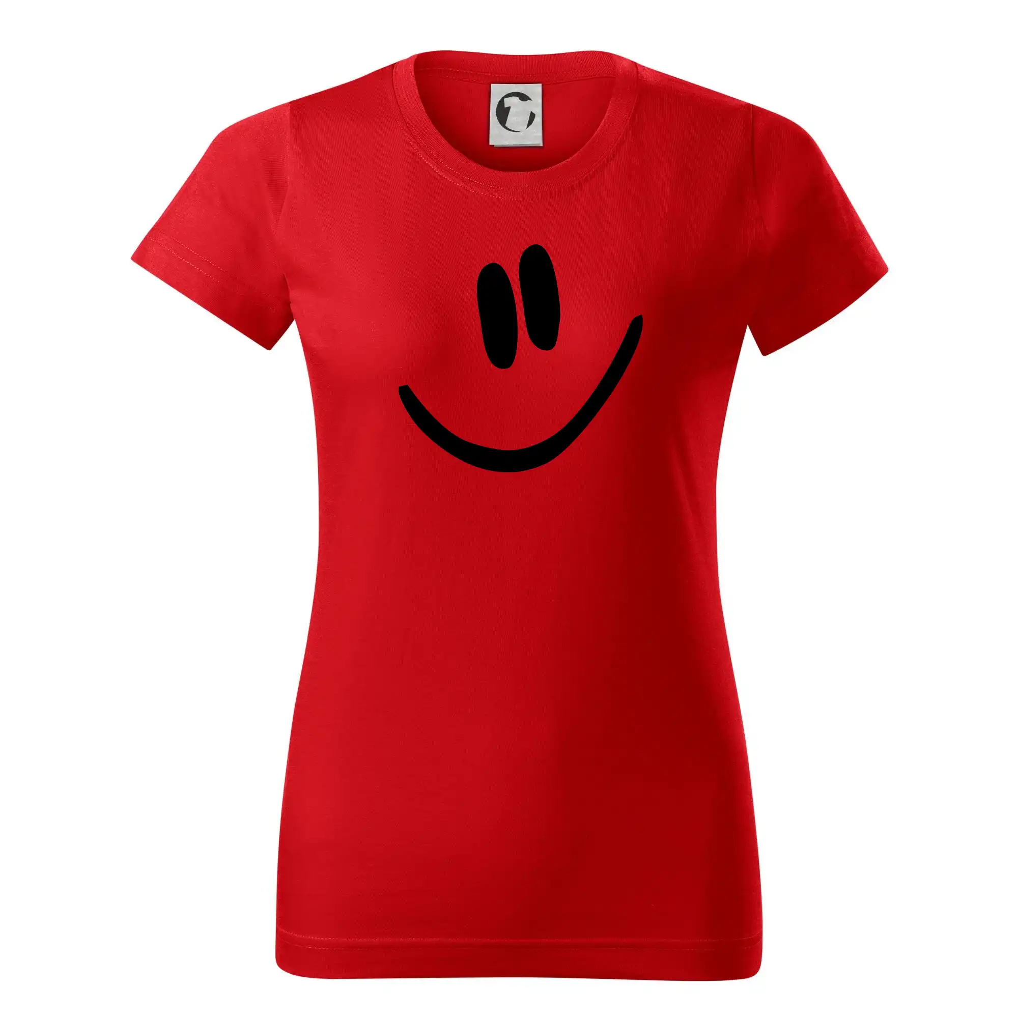 Tričká na párty - Emoji bez obrysu - usmev - Dámske tričko basic - ľahko voľnejšie a dlhšie