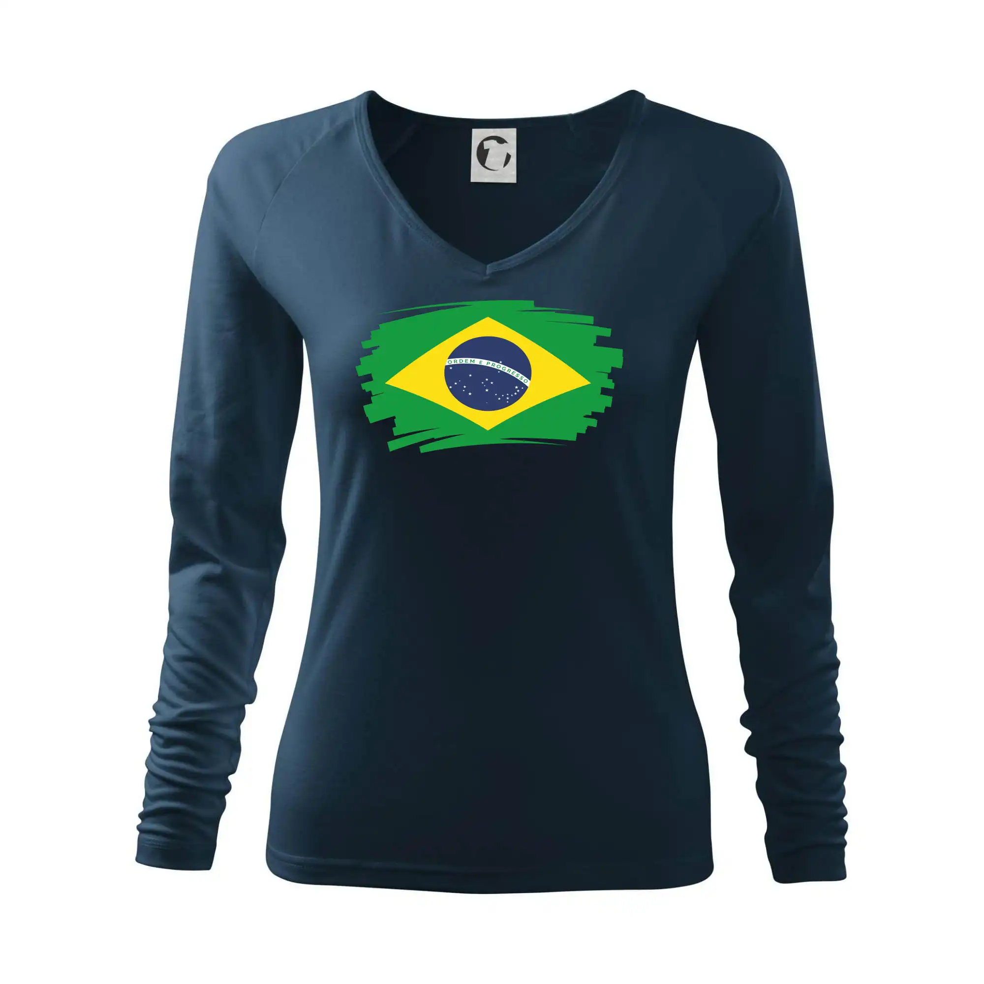 Motívy štátnych vlajok - Brazília vlajka štetkou - Tričko dámske Elegance