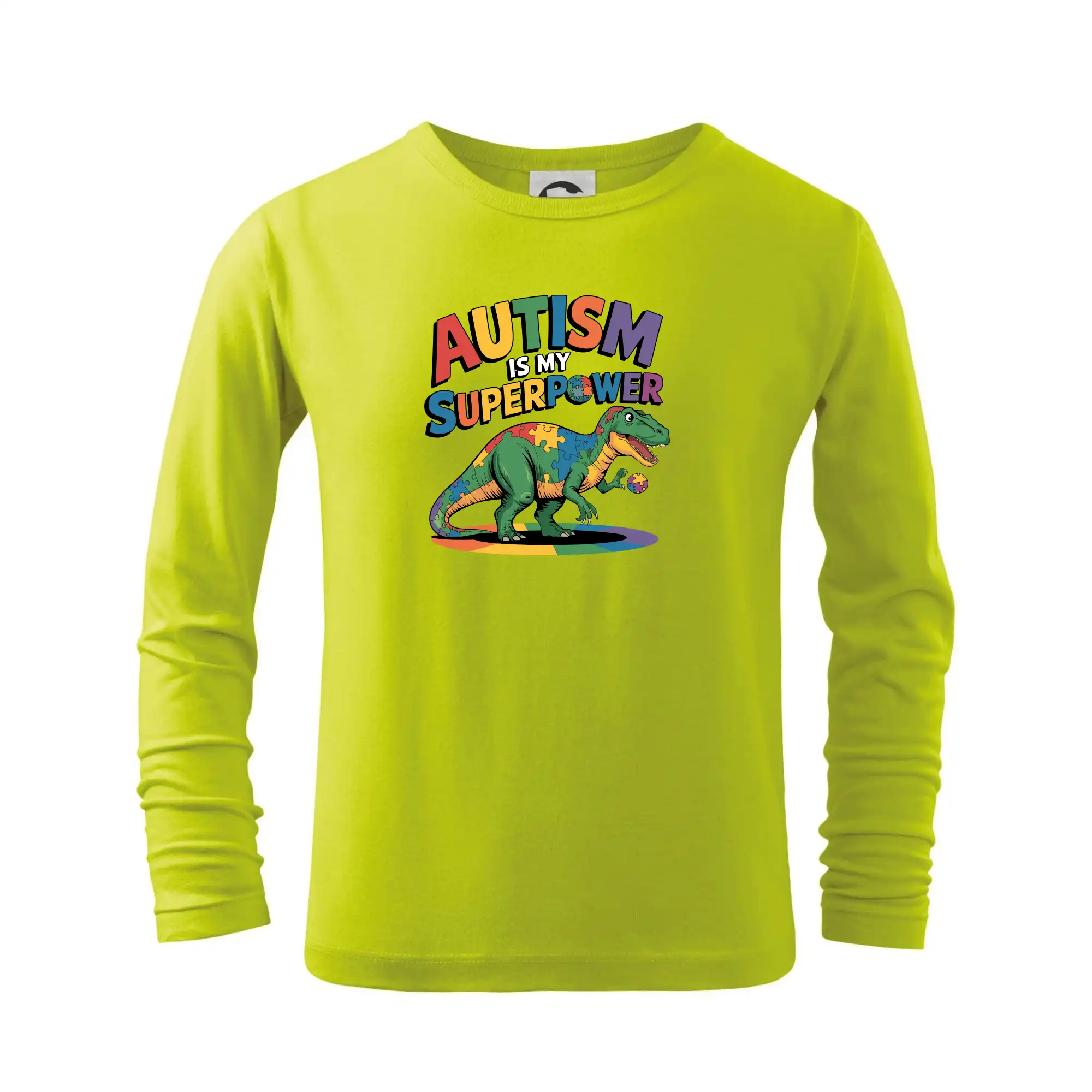 Tričká a mikiny pre autistov - Stojící Rex Autism is my superpower - Tričko detské Long Sleeve