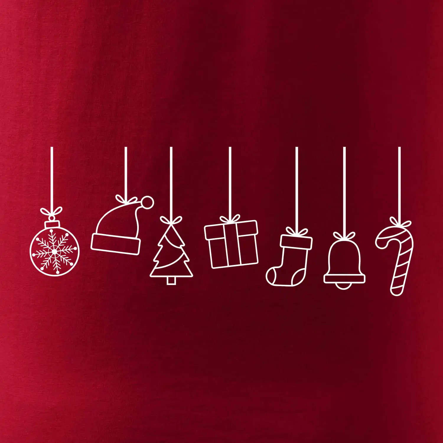 Rodinná vánoční trička  - Vánoční ozdoby na provázku