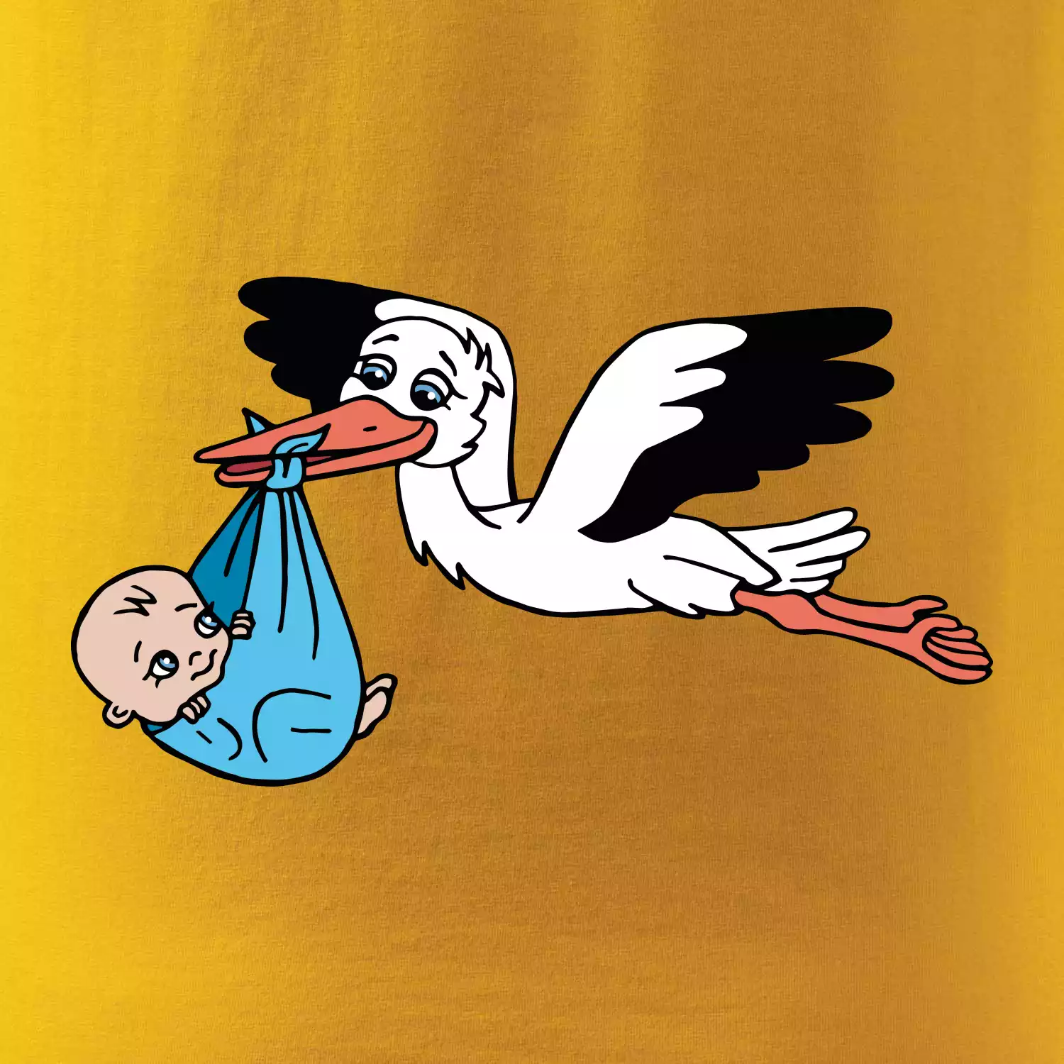 Čáp a miminko - kluk (Hana-creative)