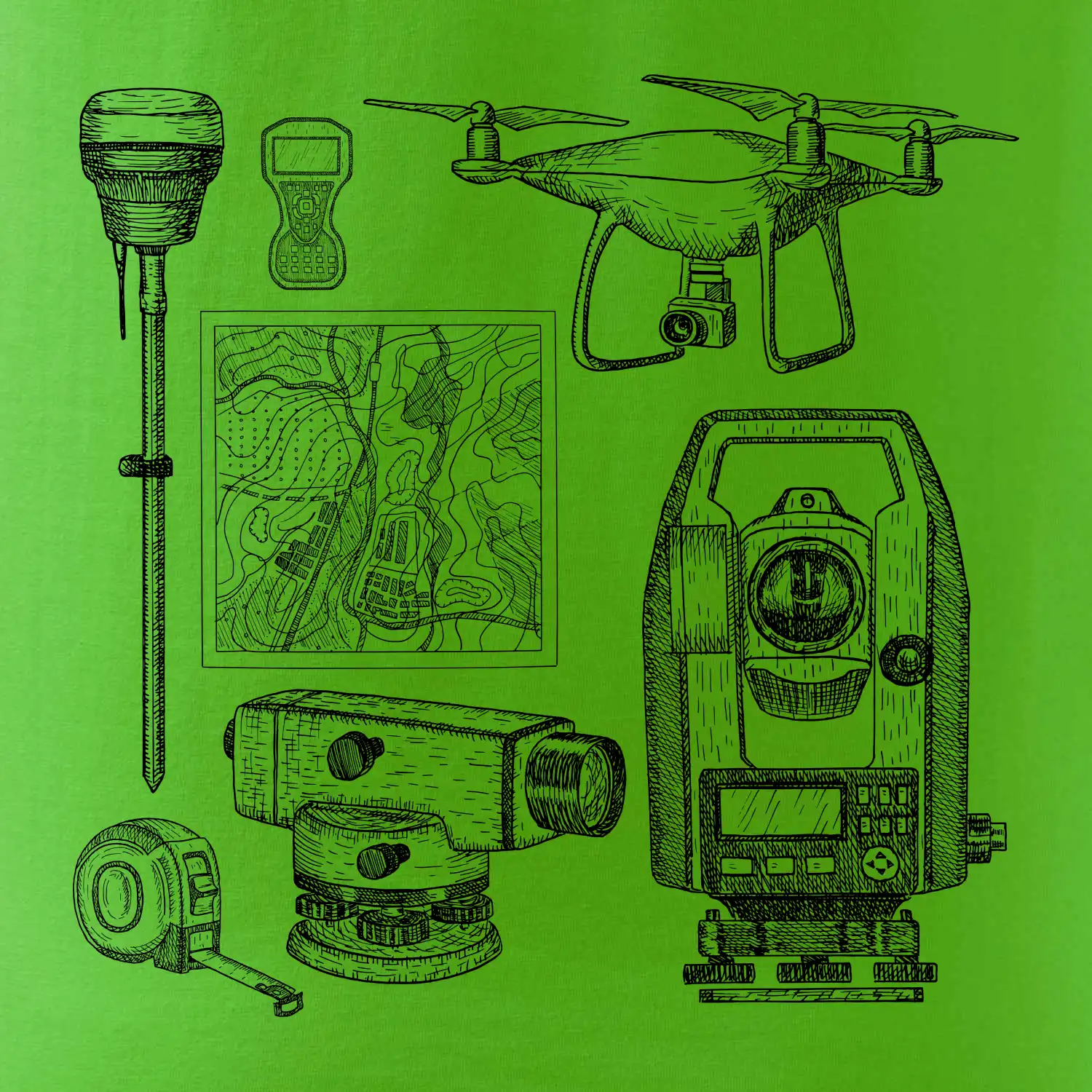 Geodet teodolit dron