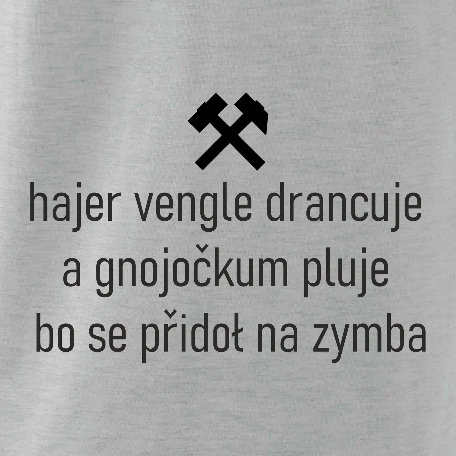 Hajer vengle drancuje a gnojočkum pluje bo se přidoł na zymba