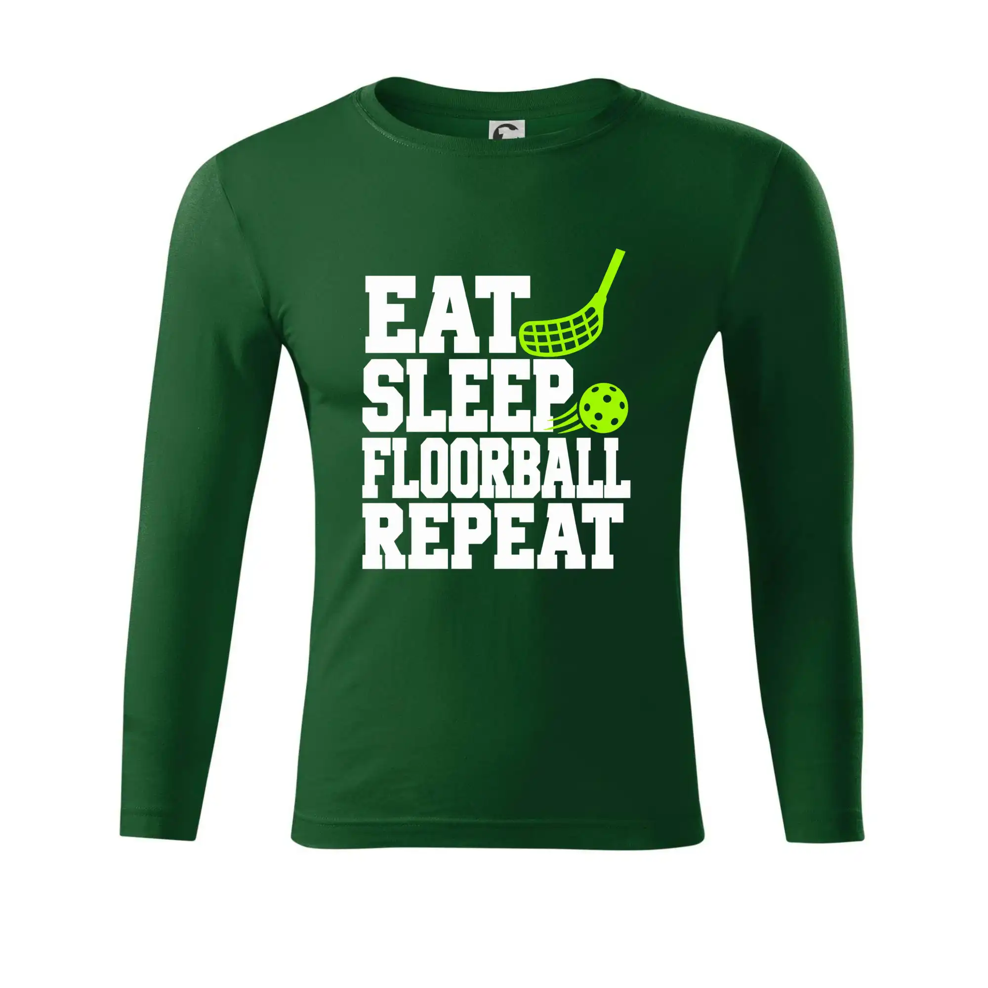 Eat Sleep Floorball Repeat - zelená hokejka