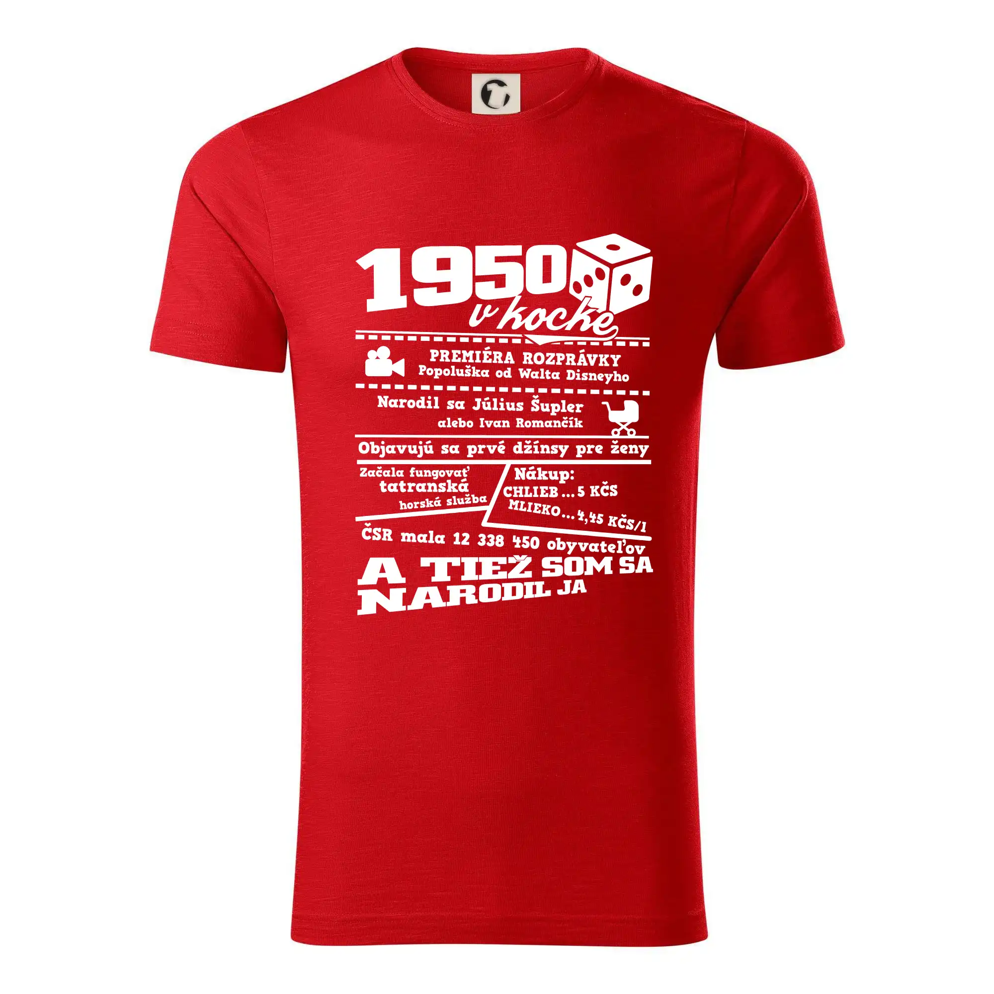 Narodeniny v kocke - 1950 v kocke - Tričko z organickej bavlny