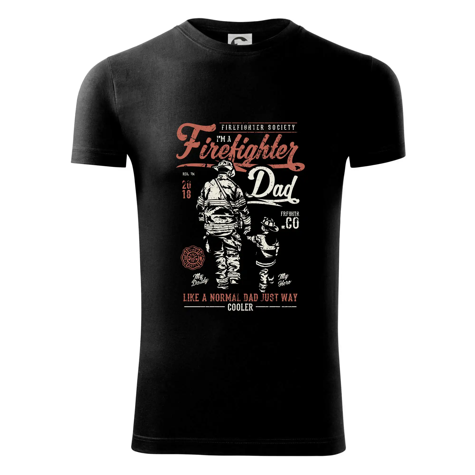 Originálne tričká pre hasičov - Firefighter Dad - Viper FIT - Pánske zúžené tričko