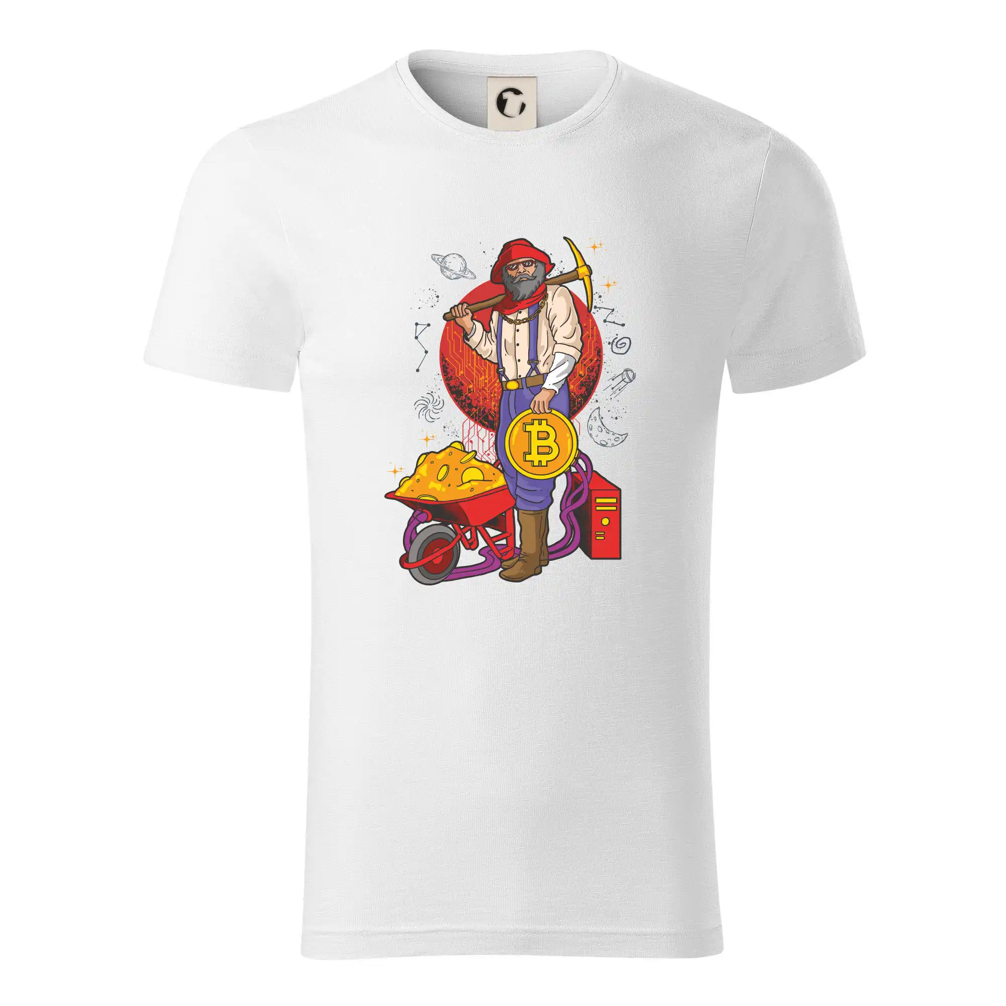 Baník ťaží Bitcoiny - Tričko z organickej bavlny