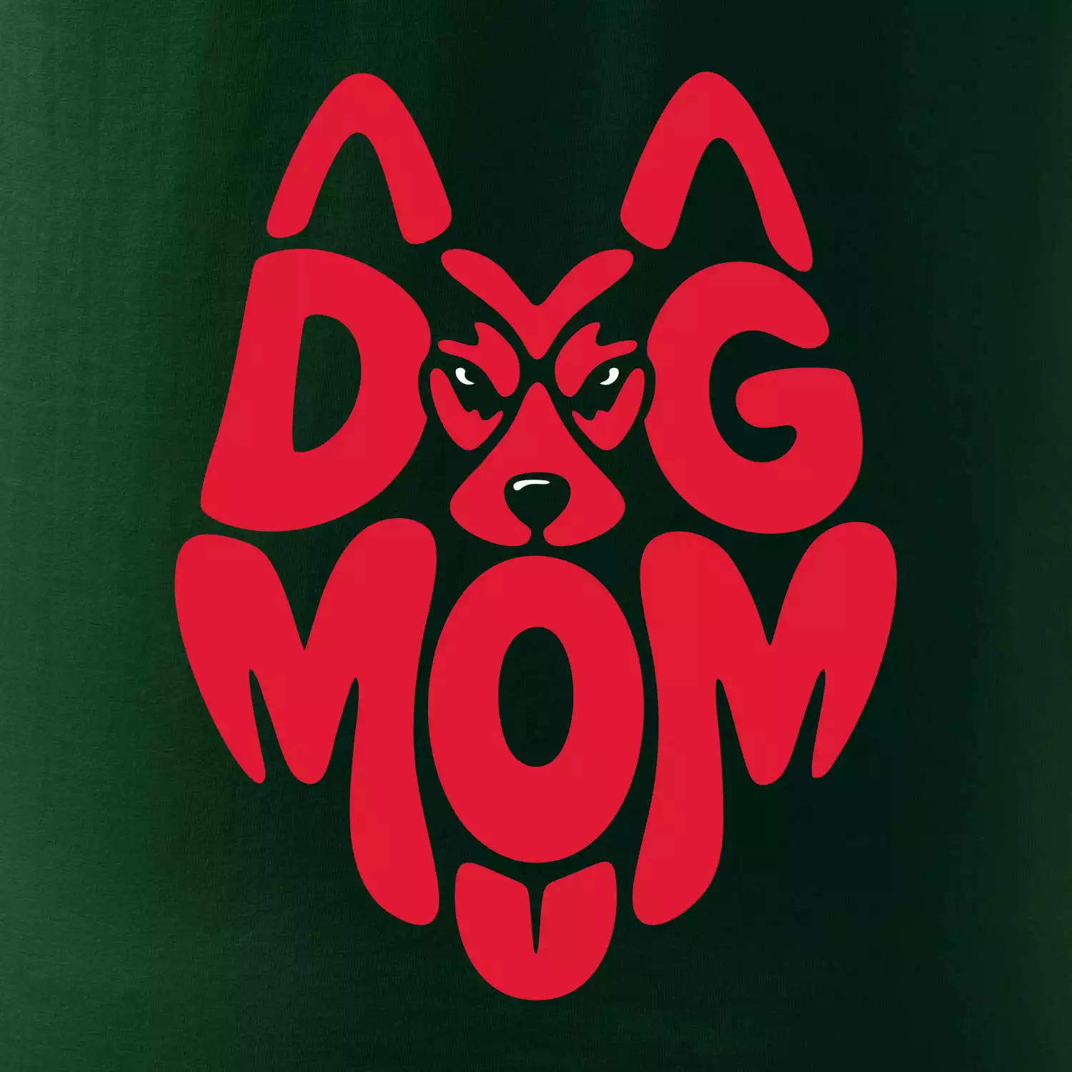 Dog mom nápis v hlavě