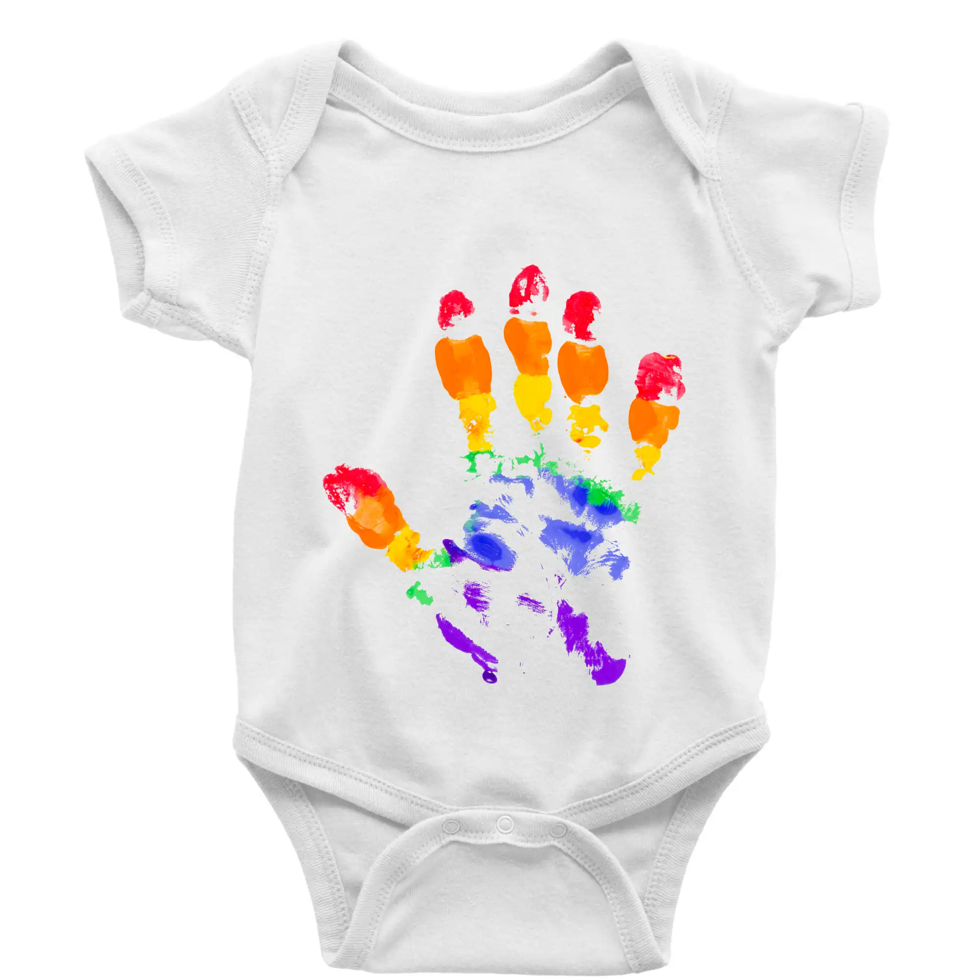 Tričká pre LGBT a Queer komunitu - LGBT hand print - Body dojčenské s krátkym rukávom