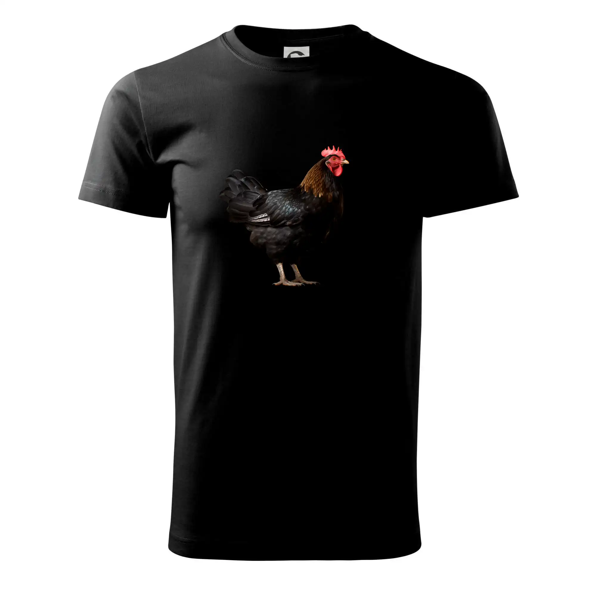Tričká so zvieratami - Sliepka z boku čierna fotografia - Tričko extra veľké  (5-8XL)