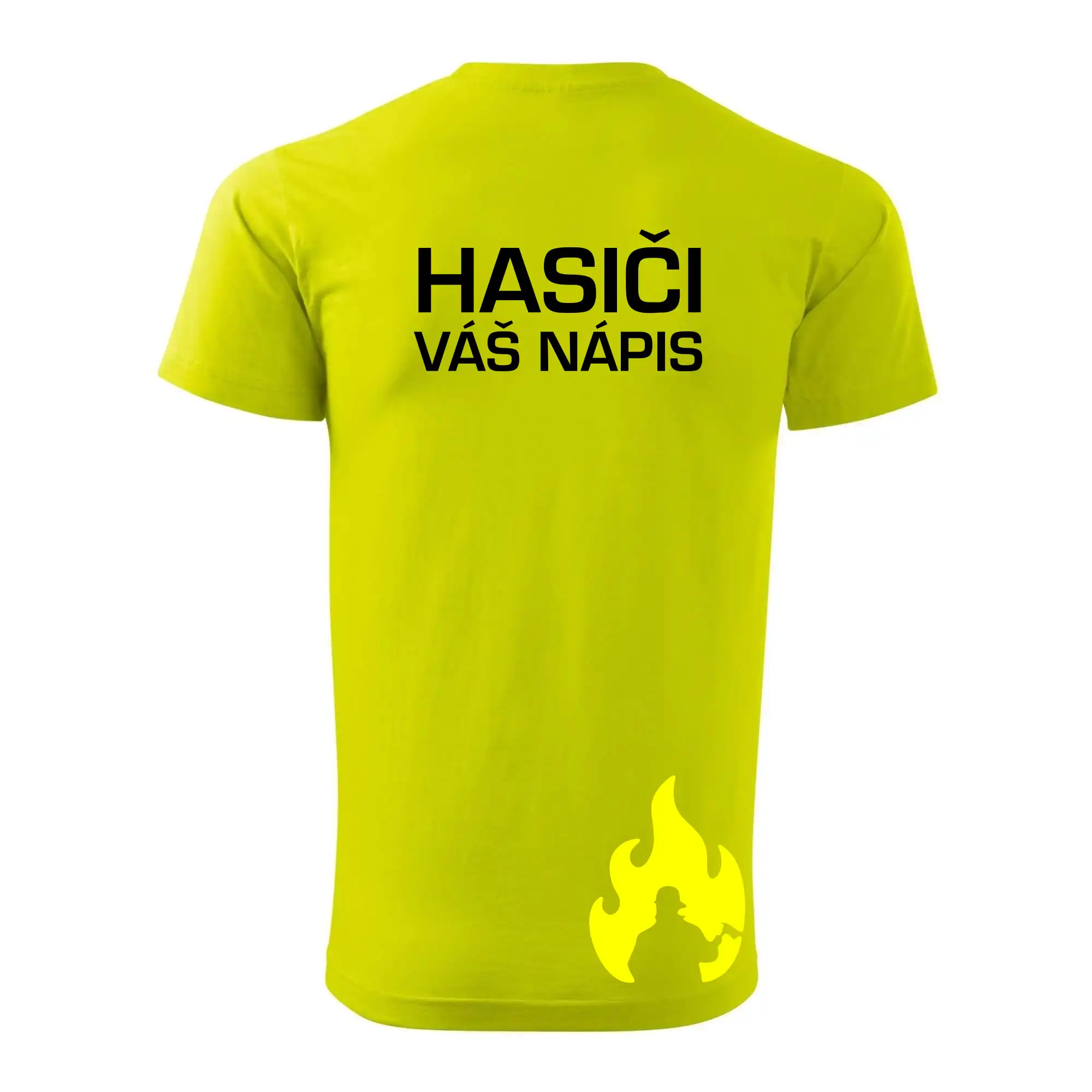 Hasič stojaci - nápis hasiči - Veľký nápis na chrbte