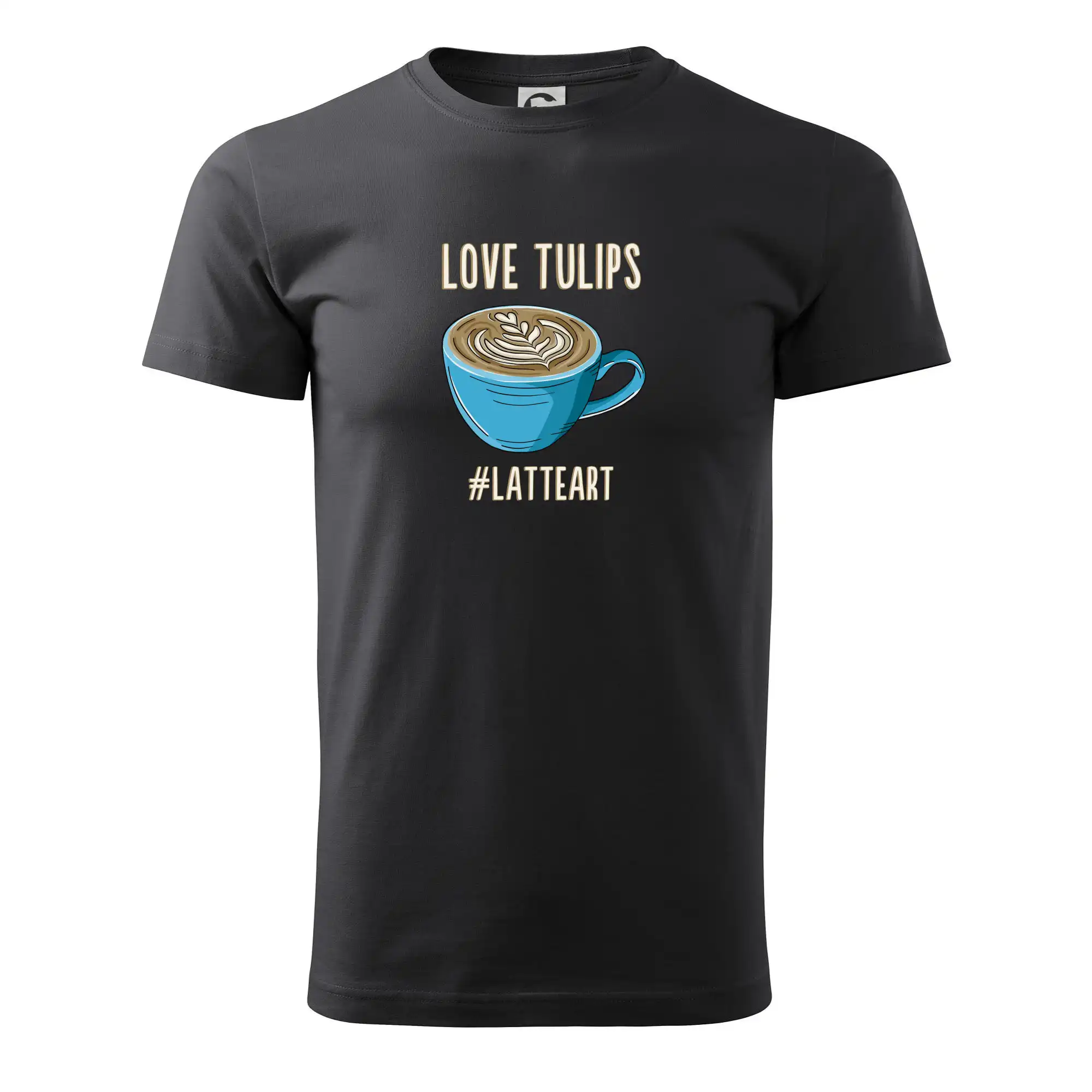 Motívy pre baristu a milovníkov kávy - Love tulips - latteart (Radek Pilař ART) - Pánske tričko nižšej gramáže
