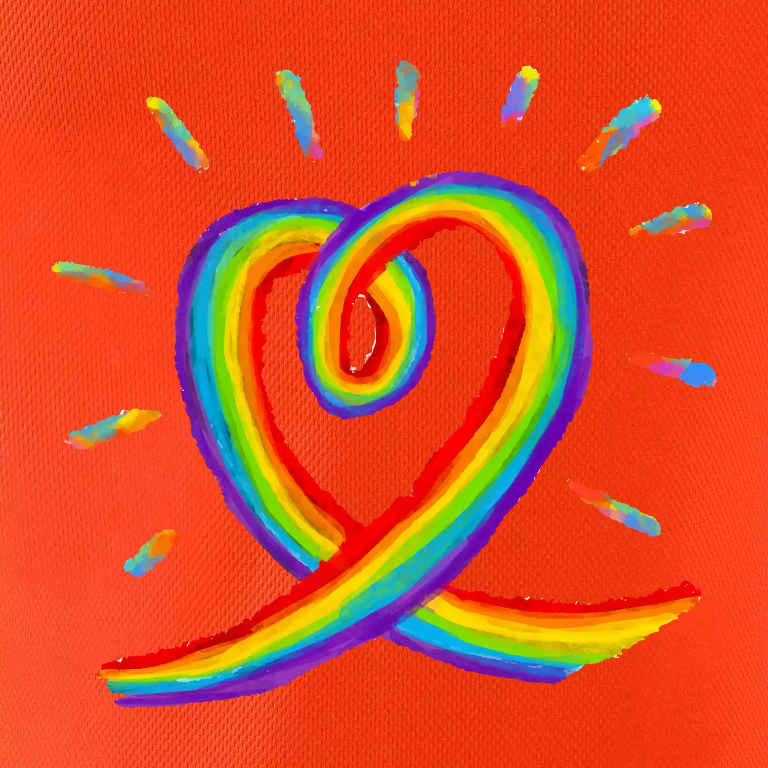 Srdce pride duha kreslená