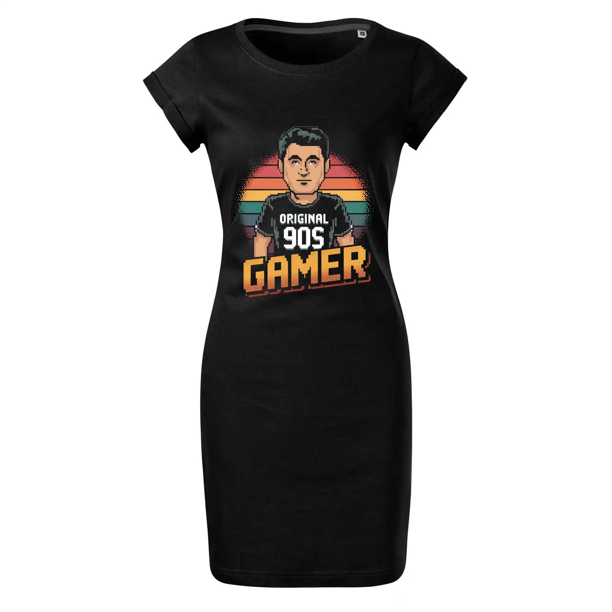 Grafické tričká - Original 90s gamer farebný - Tričko Šaty FREEDOM