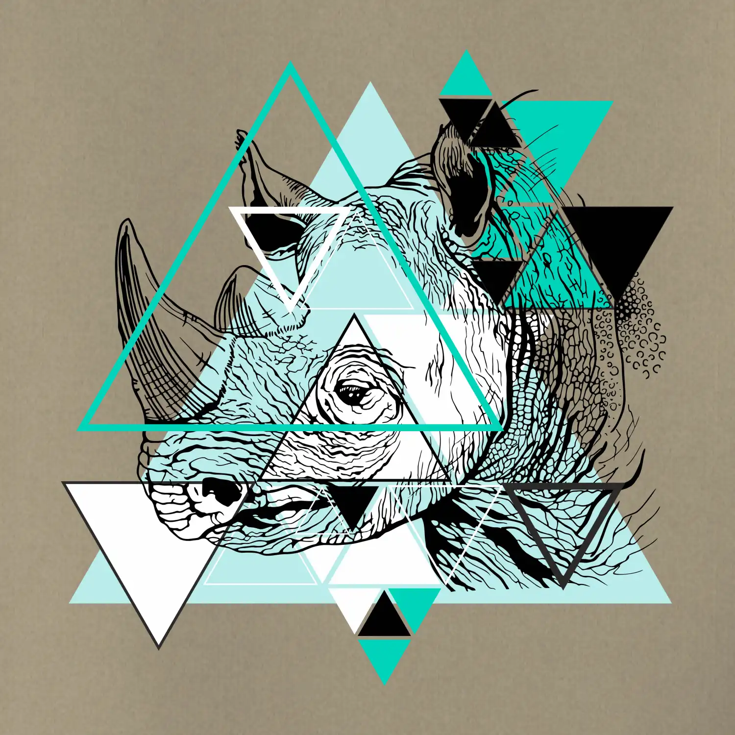 Biely nosorožec (Pecka design)