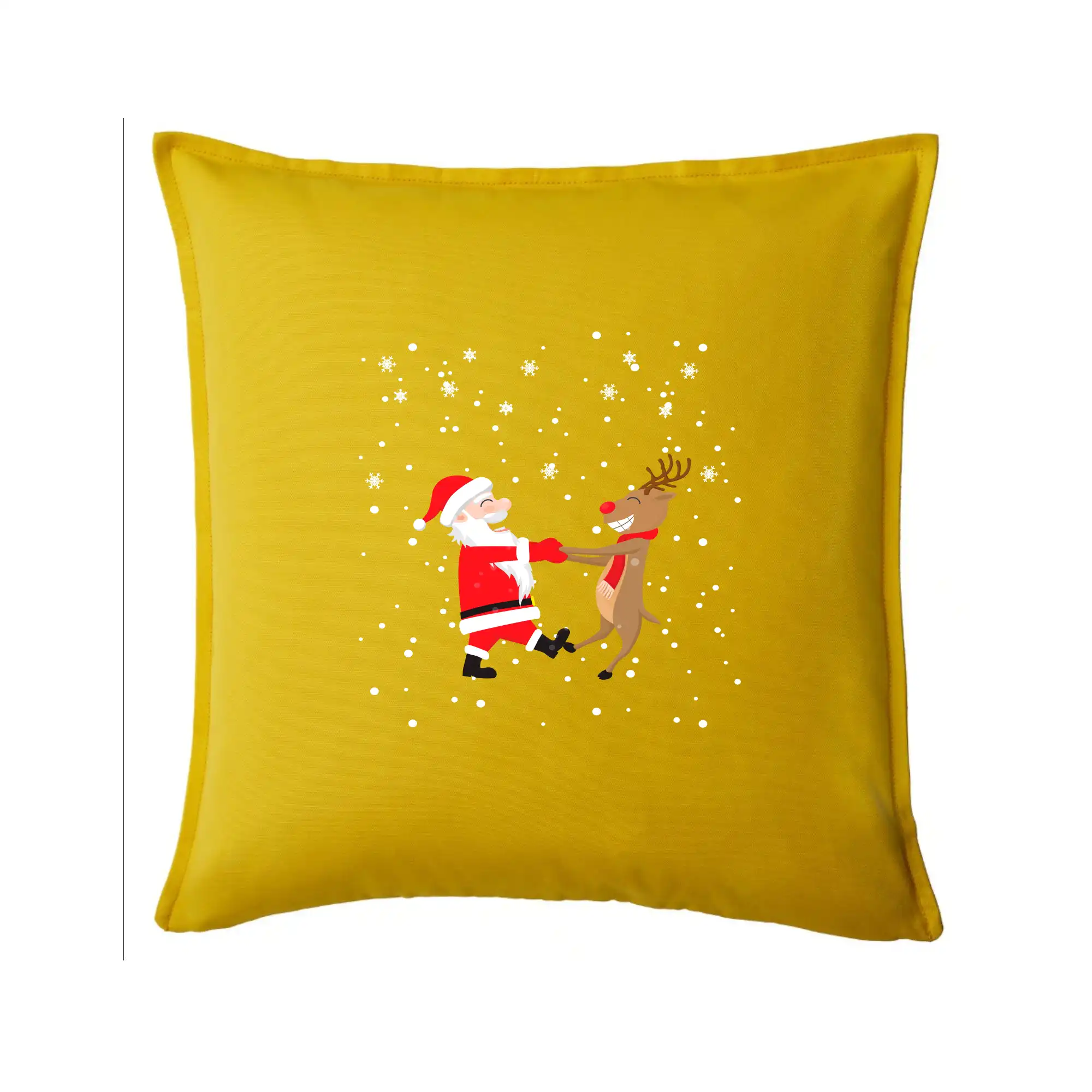 Vianočné tričká - Tancujúci Santa a sob - Vankúš 50x50