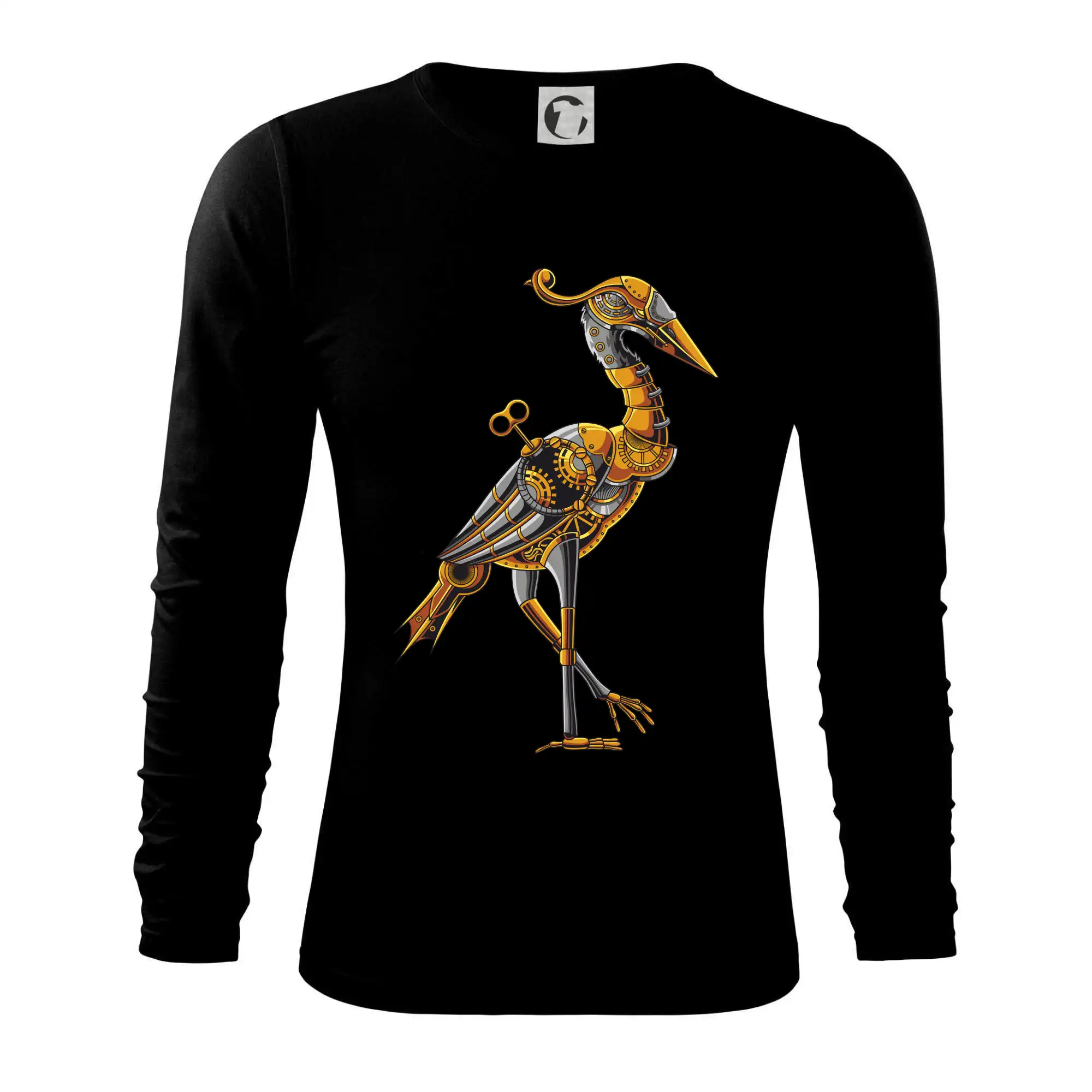 Tričká s potlačou steampunk - Steampunk bocian - Tričko s dlhým rukávom FIT-T long sleeve