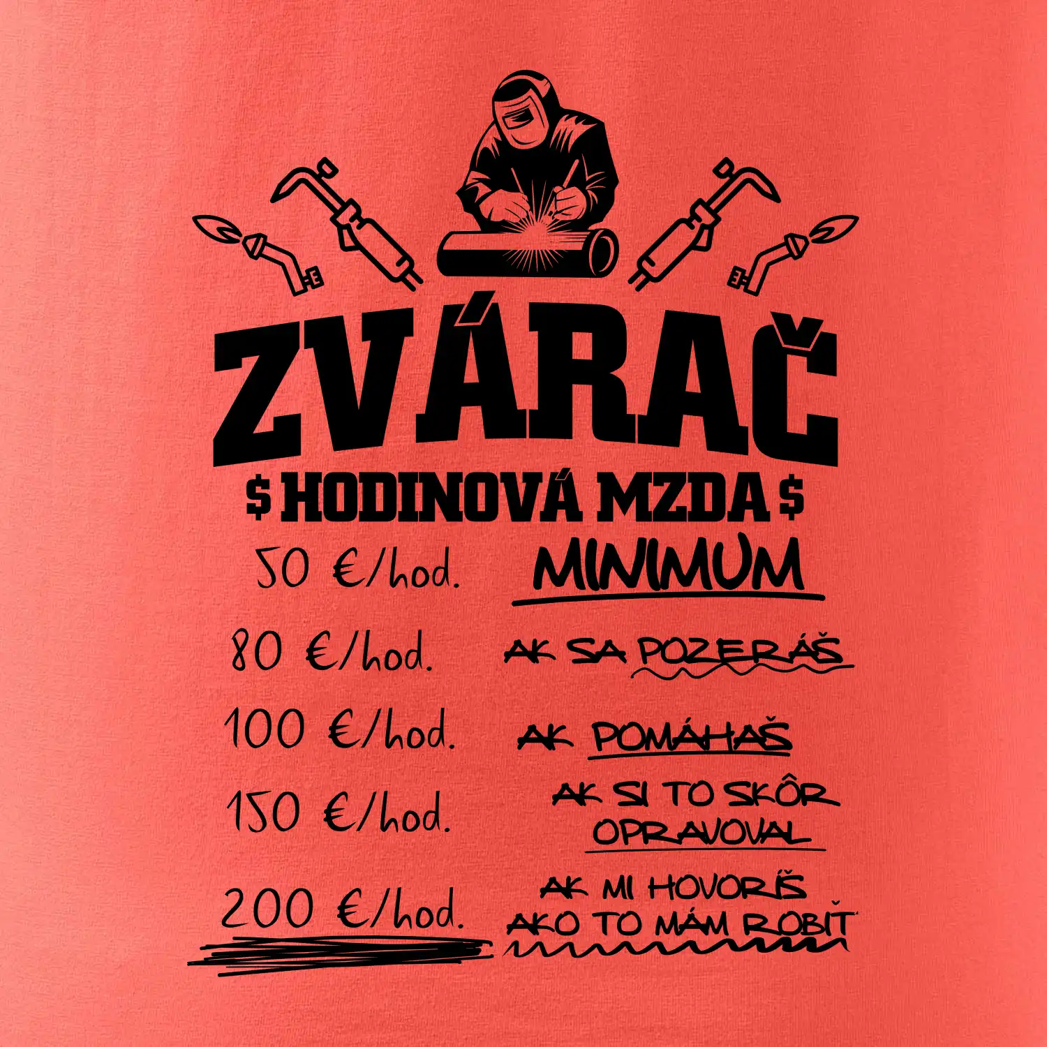 Hodinová mzda zvárač