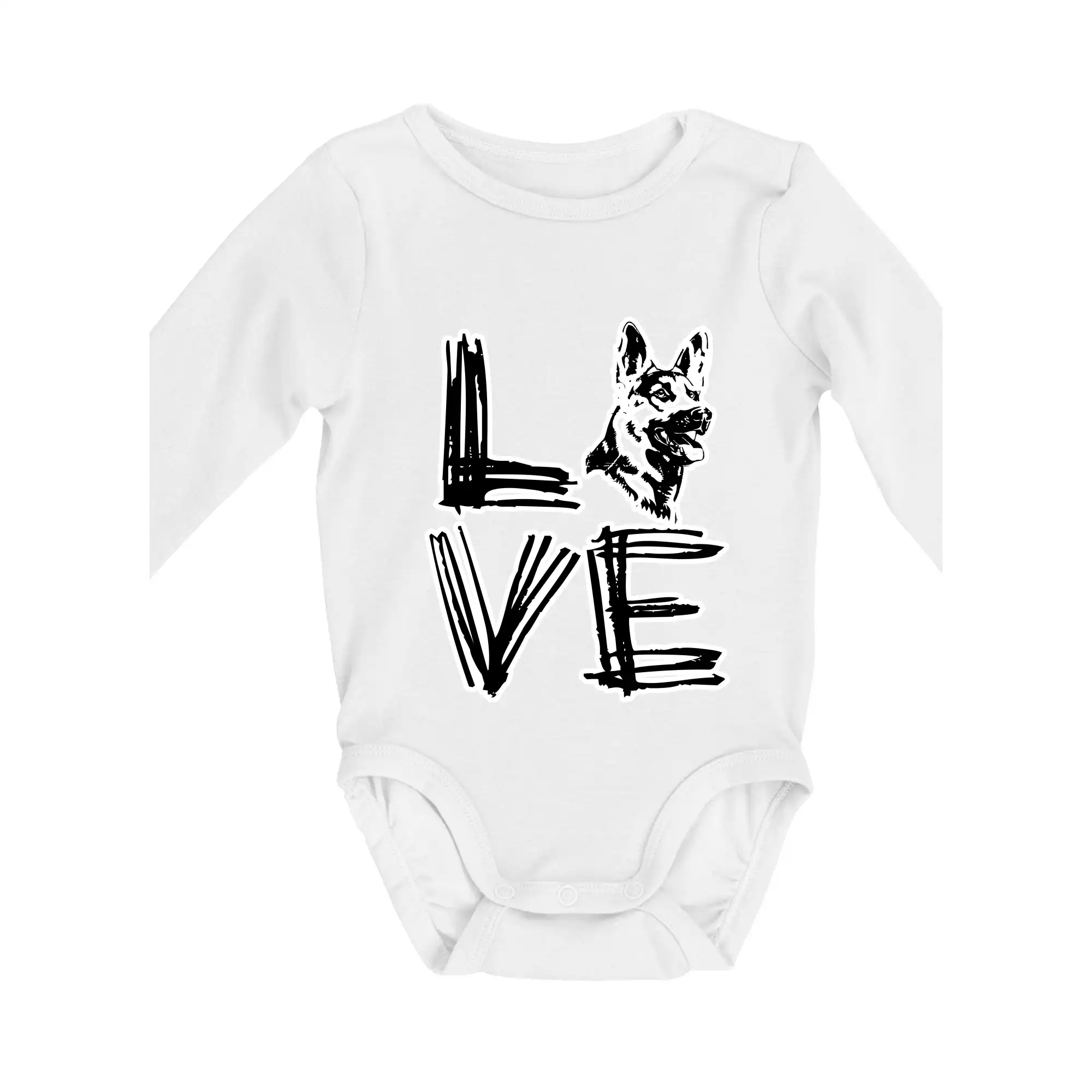 Nemecký ovčiak - Nemecký ovčiak love - Body dojčenské s dlhým rukávom
