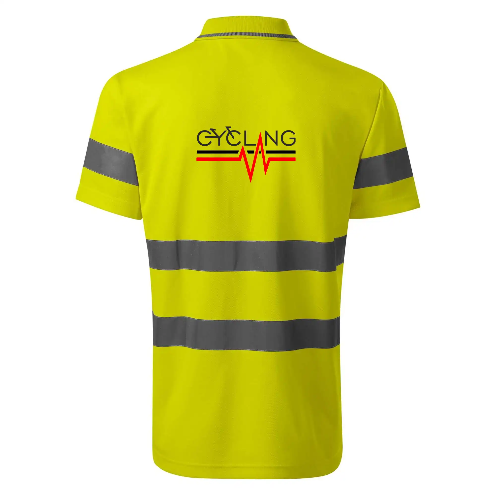 Tričko ako darček pre cyklistu - Cycling ekg - HV Runway 2V9 - Reflexné polokošeľa
