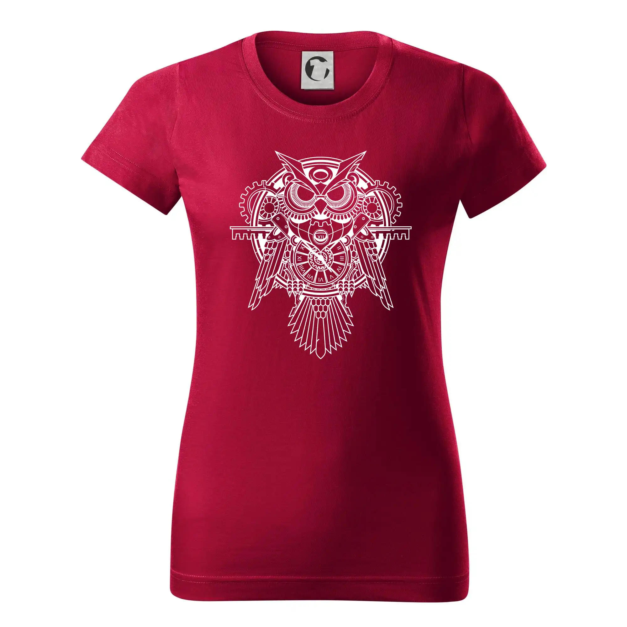 Tričká s potlačou steampunk - Steampunk sova čiernobiela - Dámske tričko basic - ľahko voľnejšie a dlhšie