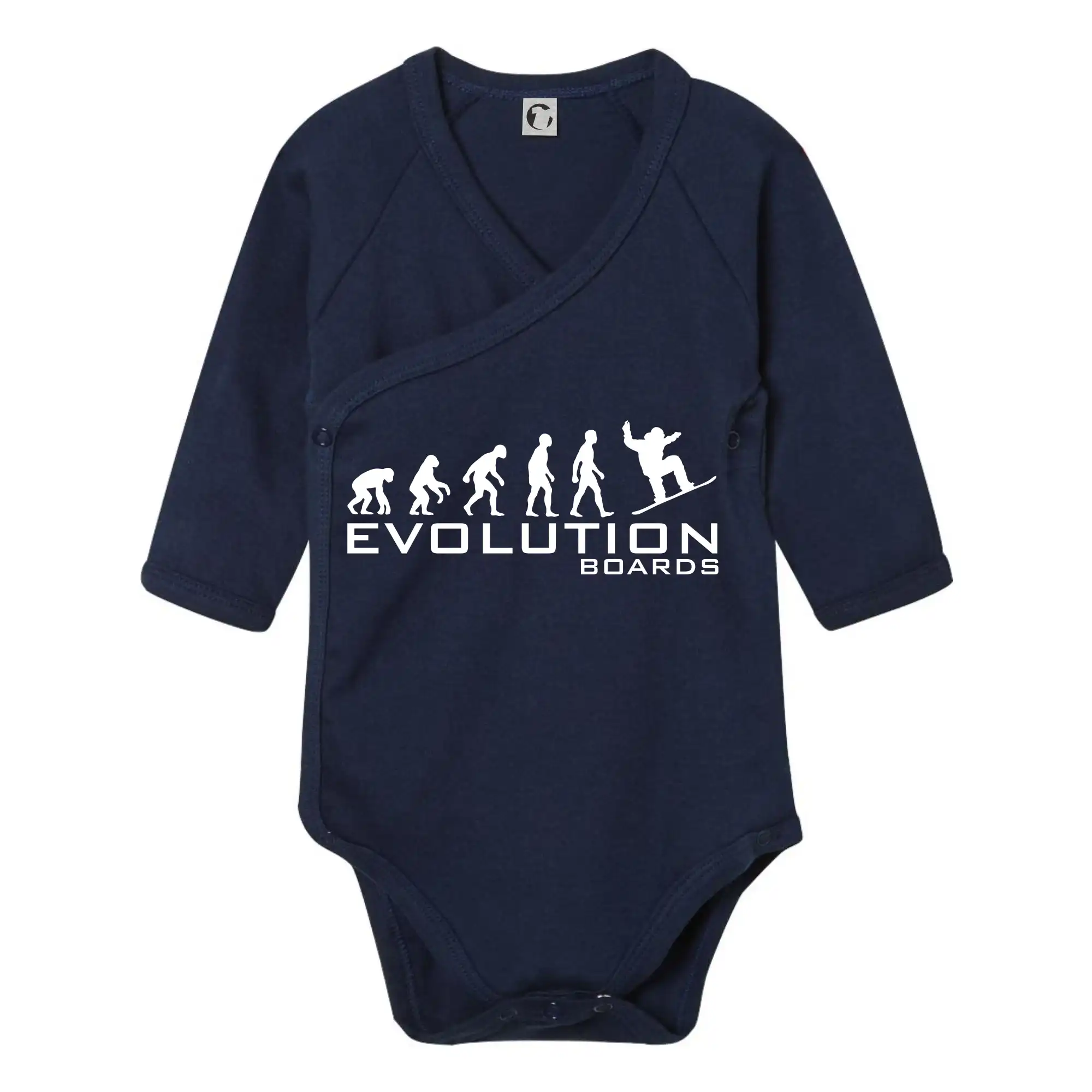 Tričká s potlačou evolúcia - Evolúcia Boards - Body zavinovacie s dlhým rukávom