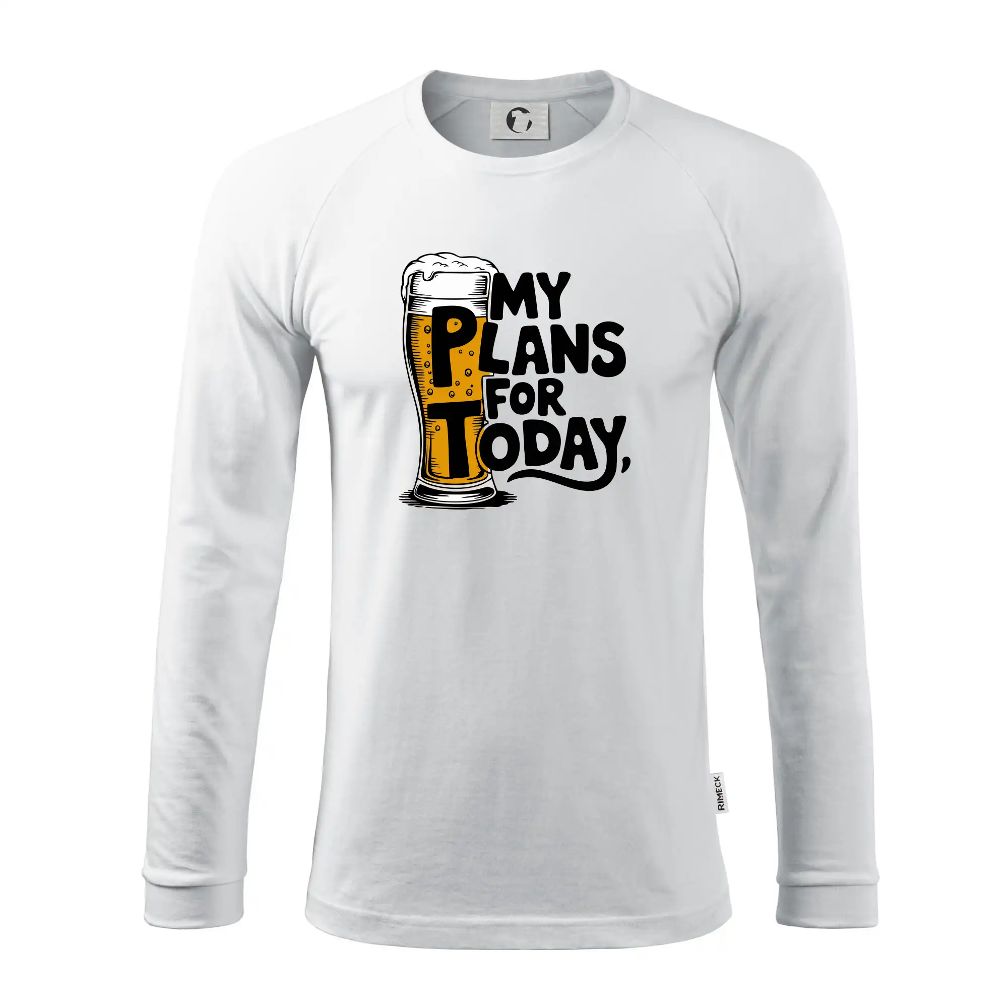 Vtipná tričká pre pivárov - Pivo - my plans for today - Pánske tričko s dlhým rukávom LS130