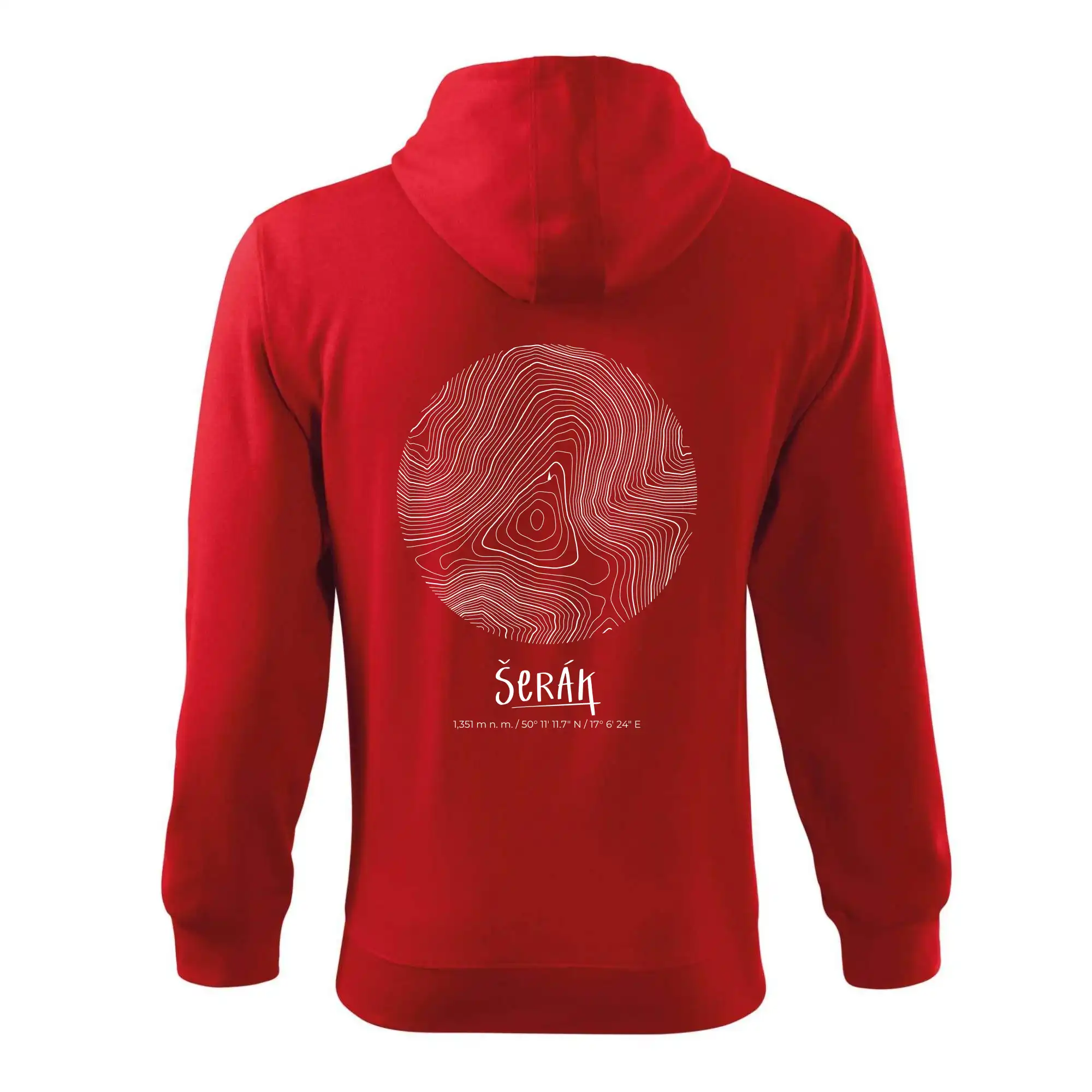 Šerák - vrstevnice v kruhu