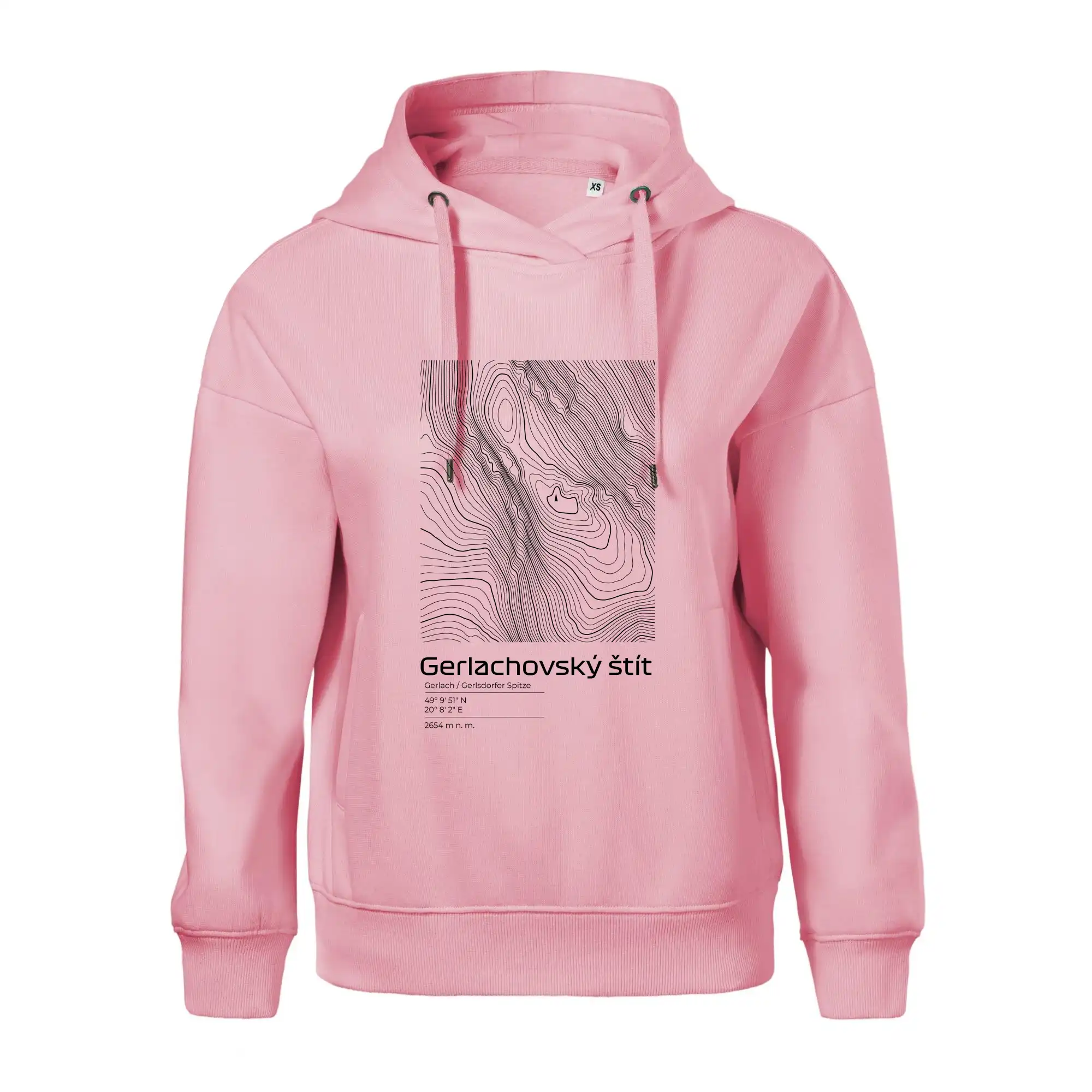 Gerlachovský štít - vrstevnice v obdélníku