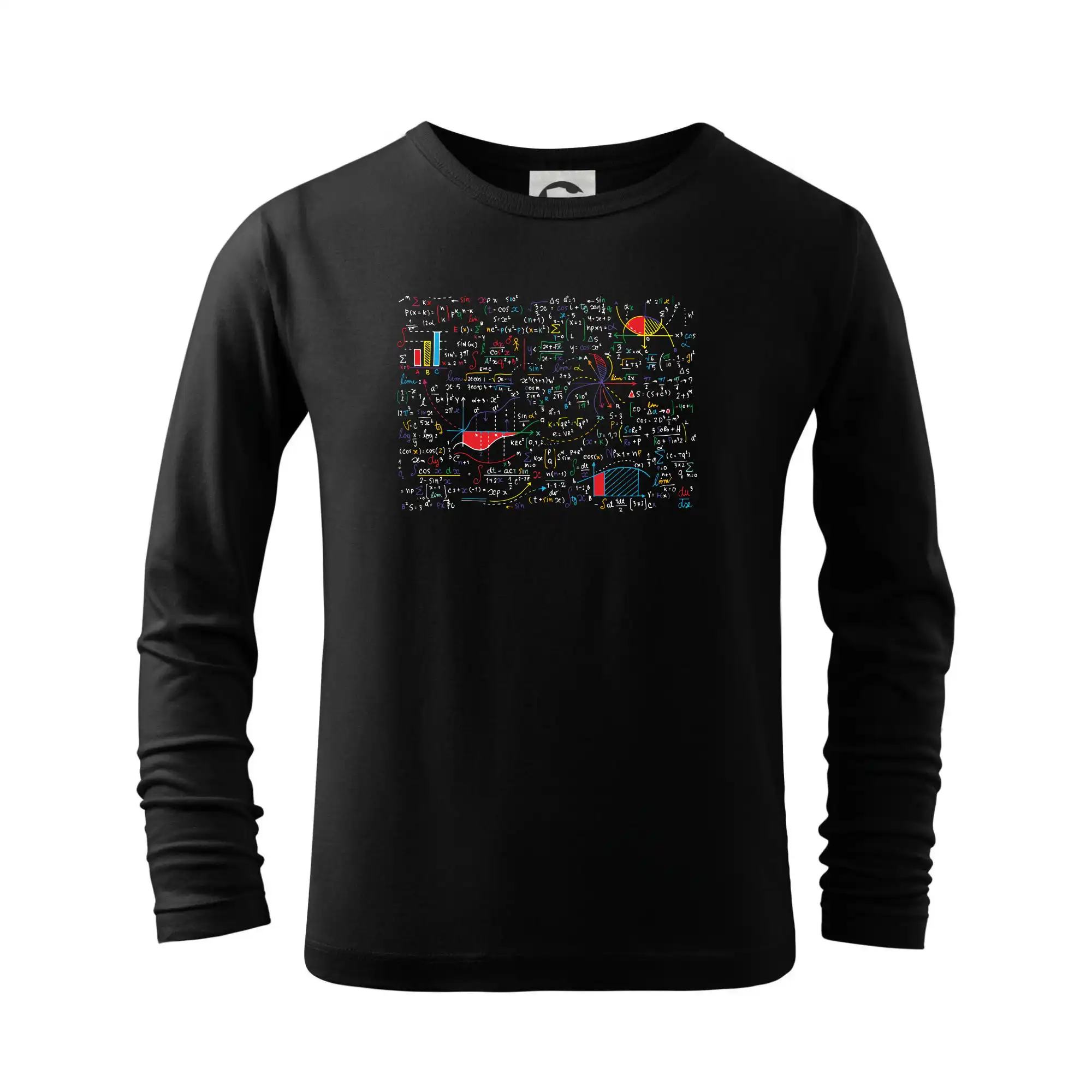 Vtipné tričká pre matematiky - Popísaná tabuľa - Matematika farebná - Tričko detské Long Sleeve
