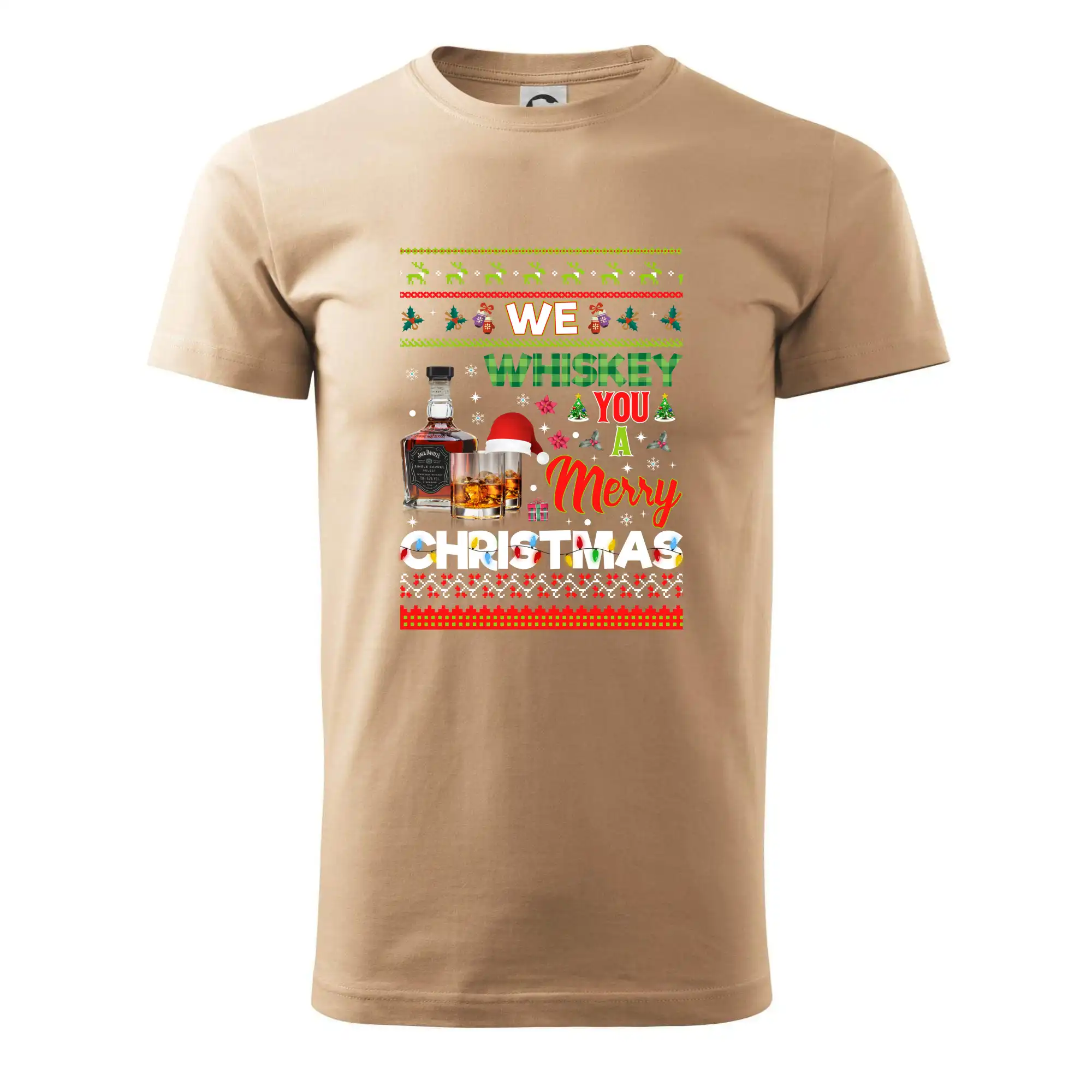 Vianočné tričká - We Whiskey you a Merry Christmas - Pánske tričko nižšej gramáže