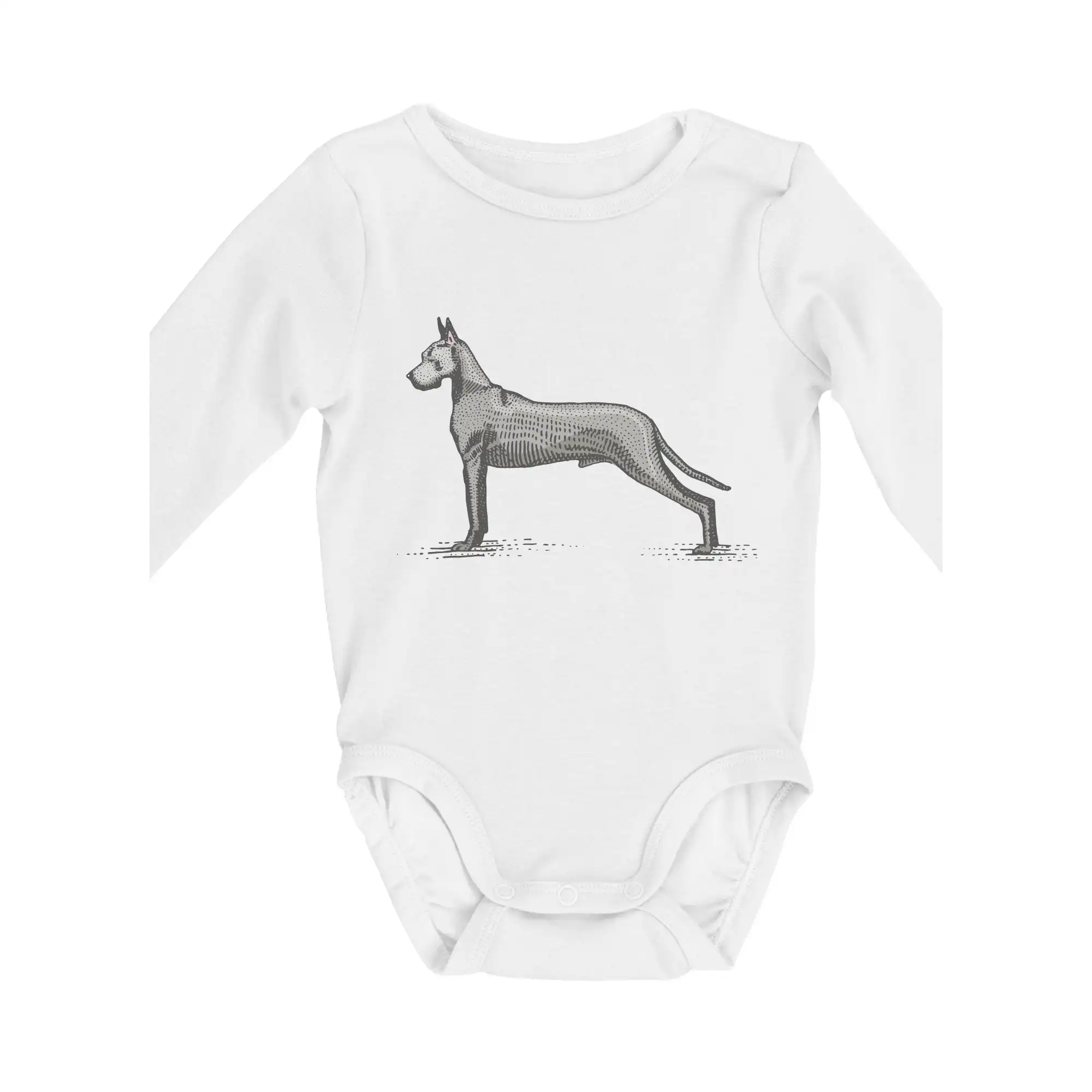 Ostatné psie plemená - Vintage Great dane - Body dojčenské s dlhým rukávom
