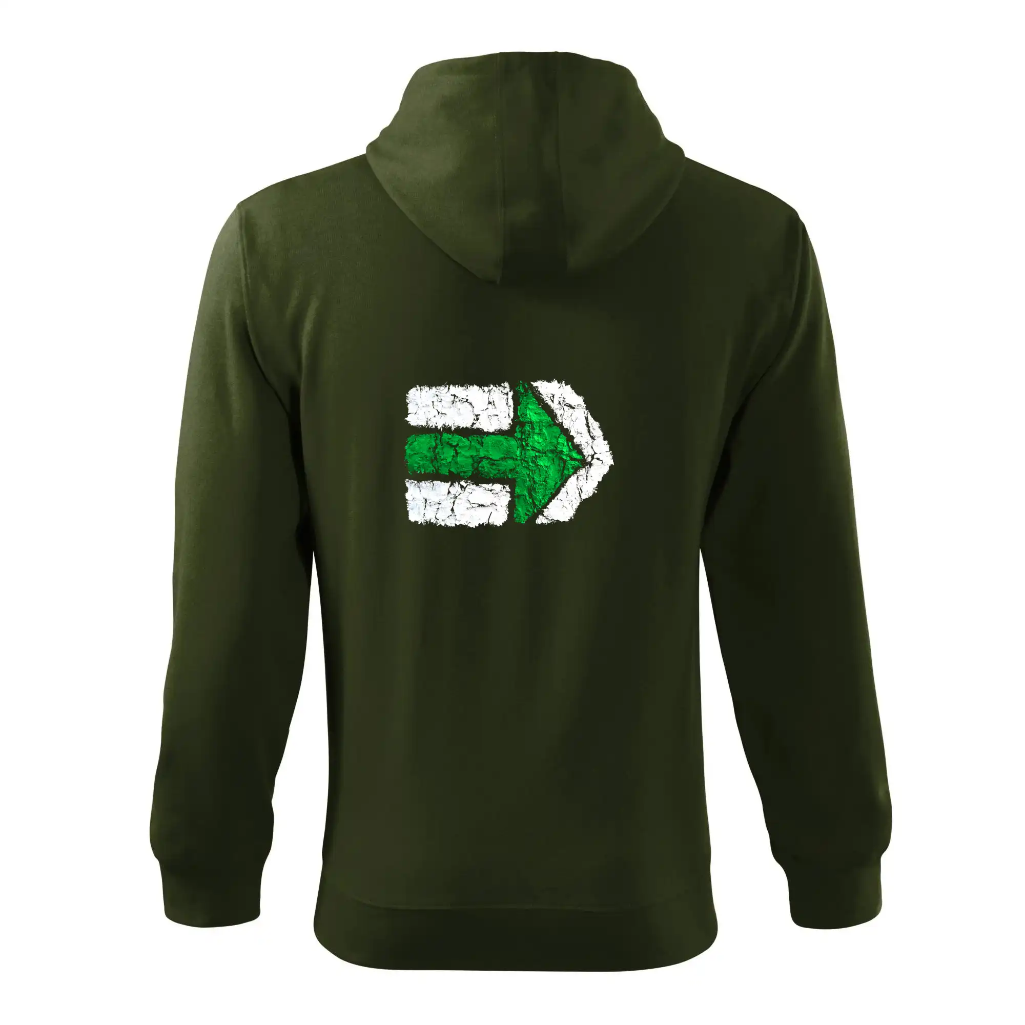 Trička na kempovanie - Párová turistická značka  zelená - Mikina s kapucňou na zips trendy zipper