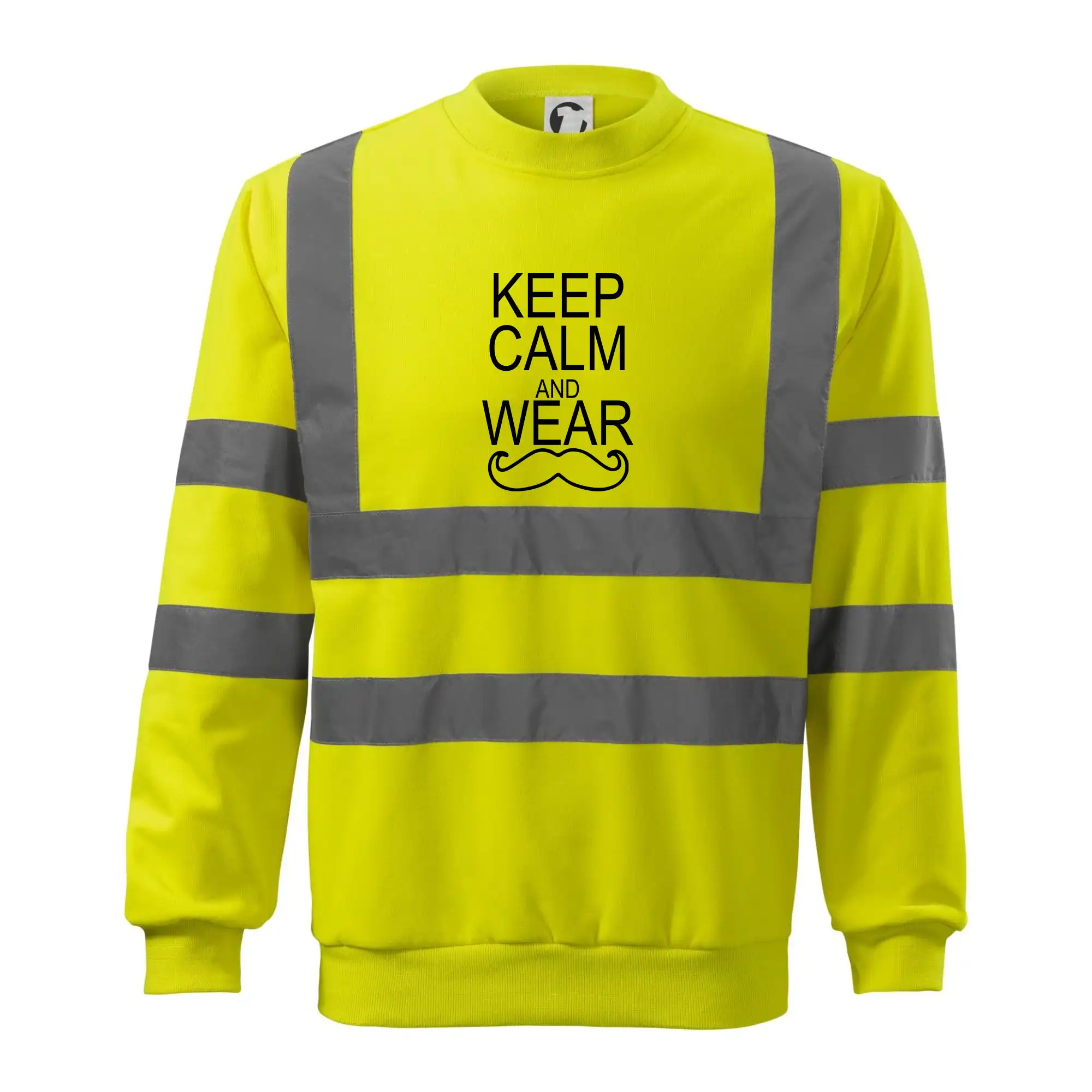 Tričká s fúzikmi - Keep calm and wear mustache - Reflexná mikina