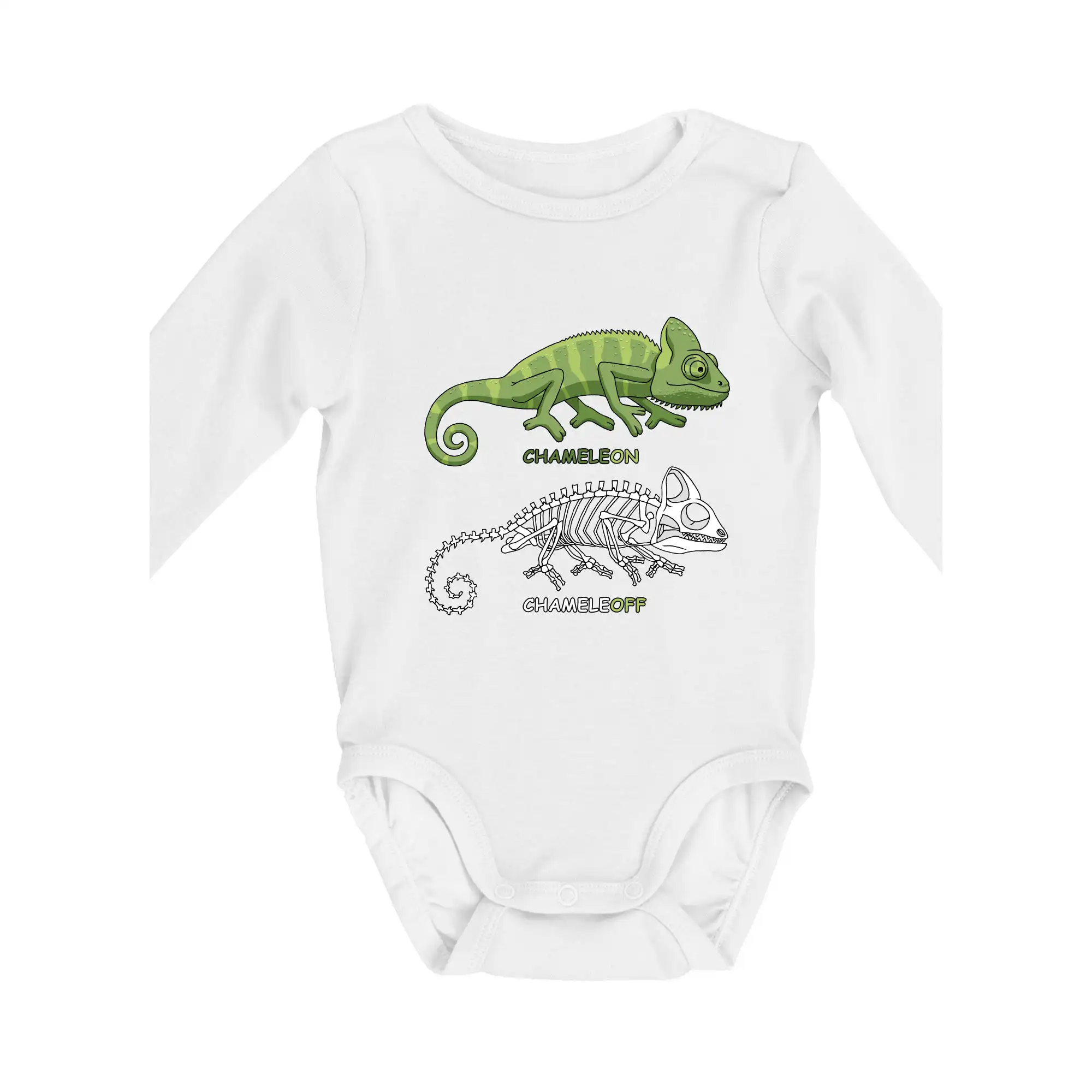 Tričká so zvieratami - ChameleON_OFF (Hana-creative) - Body dojčenské s dlhým rukávom