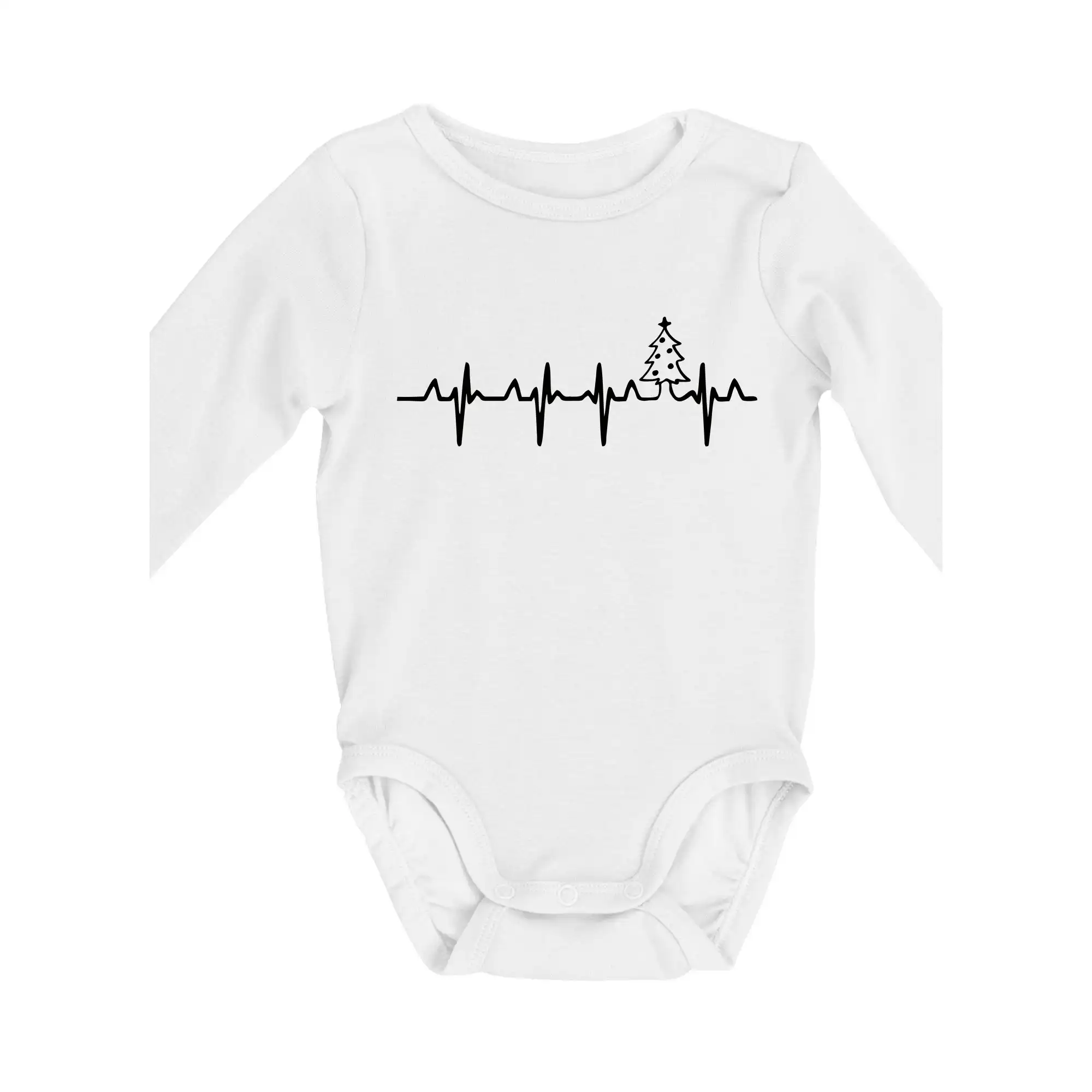 Vianočné tričká - EKG Vianočný stromek - Body dojčenské s dlhým rukávom