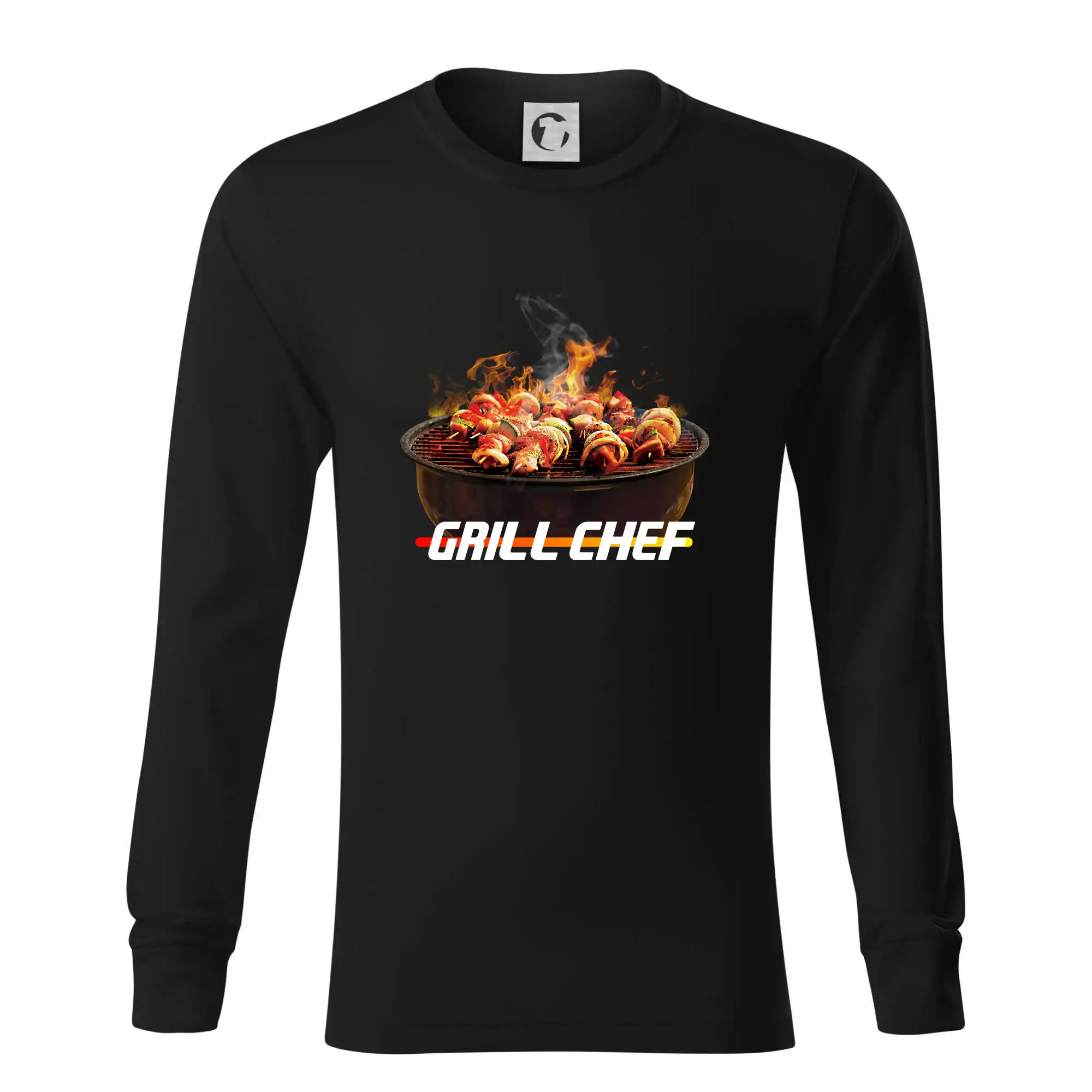Tričká a zástery na grilovanie - Grill chef - grill s ohňom - Tričko s dlhým rukávom LS R05