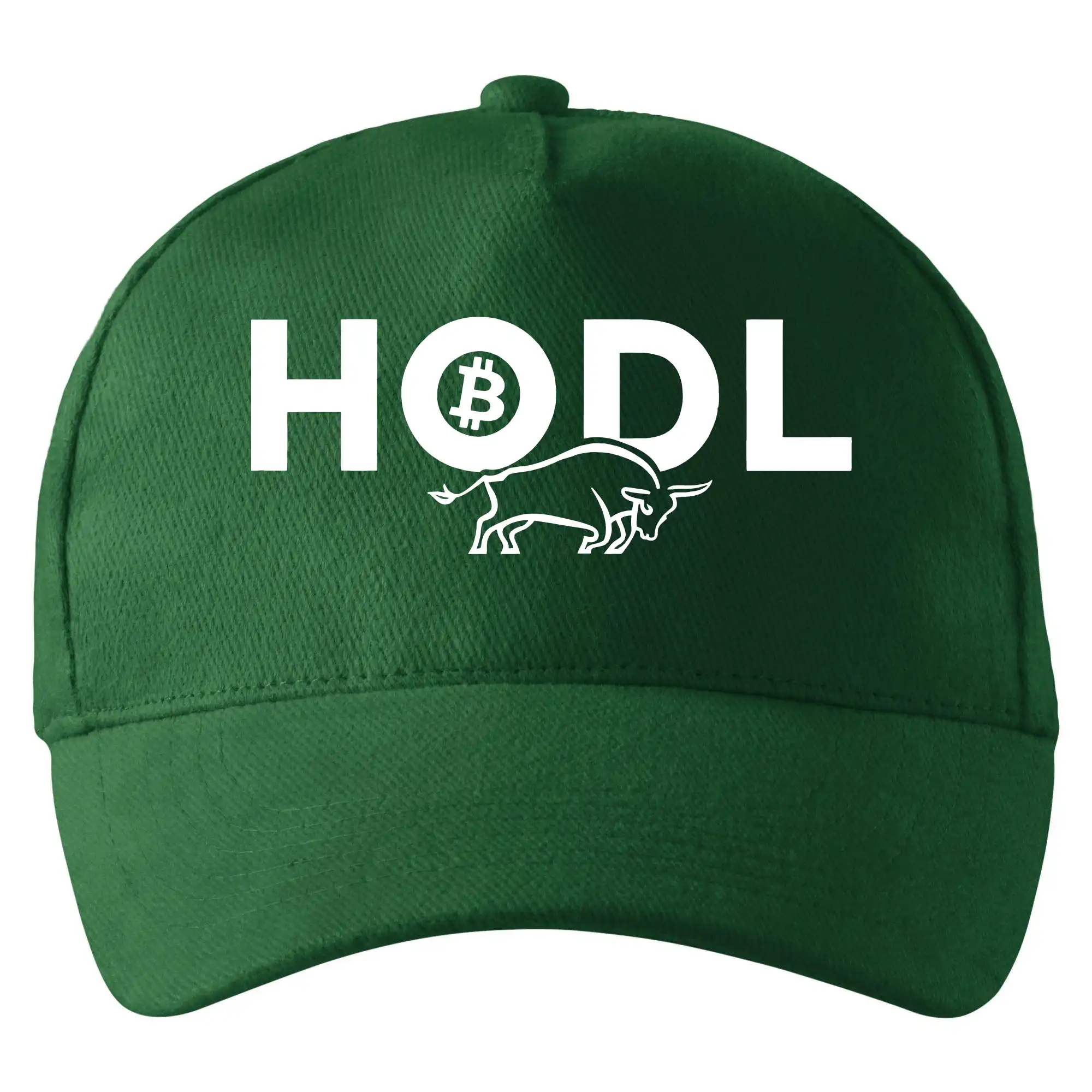 Hodl, nápis a býk - Šiltovka so zahnutým šiltom a mosaznou sponou