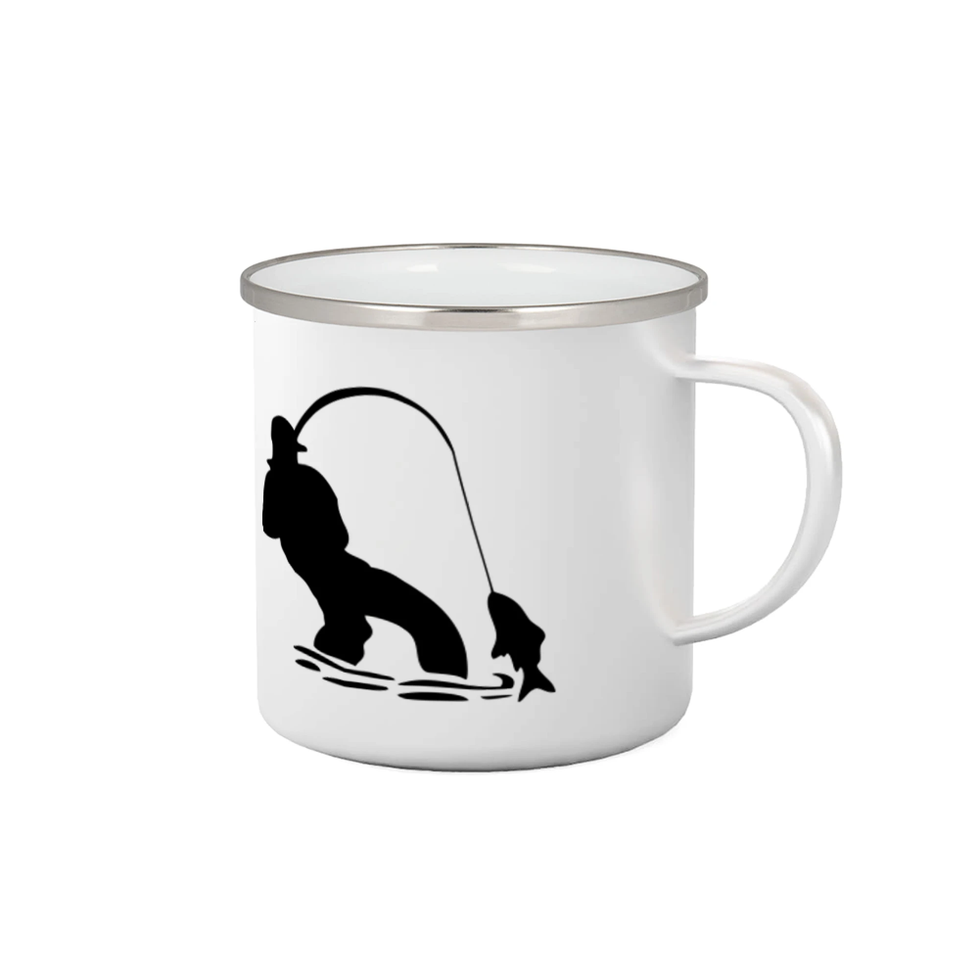 Rybár ťahajúce rybu