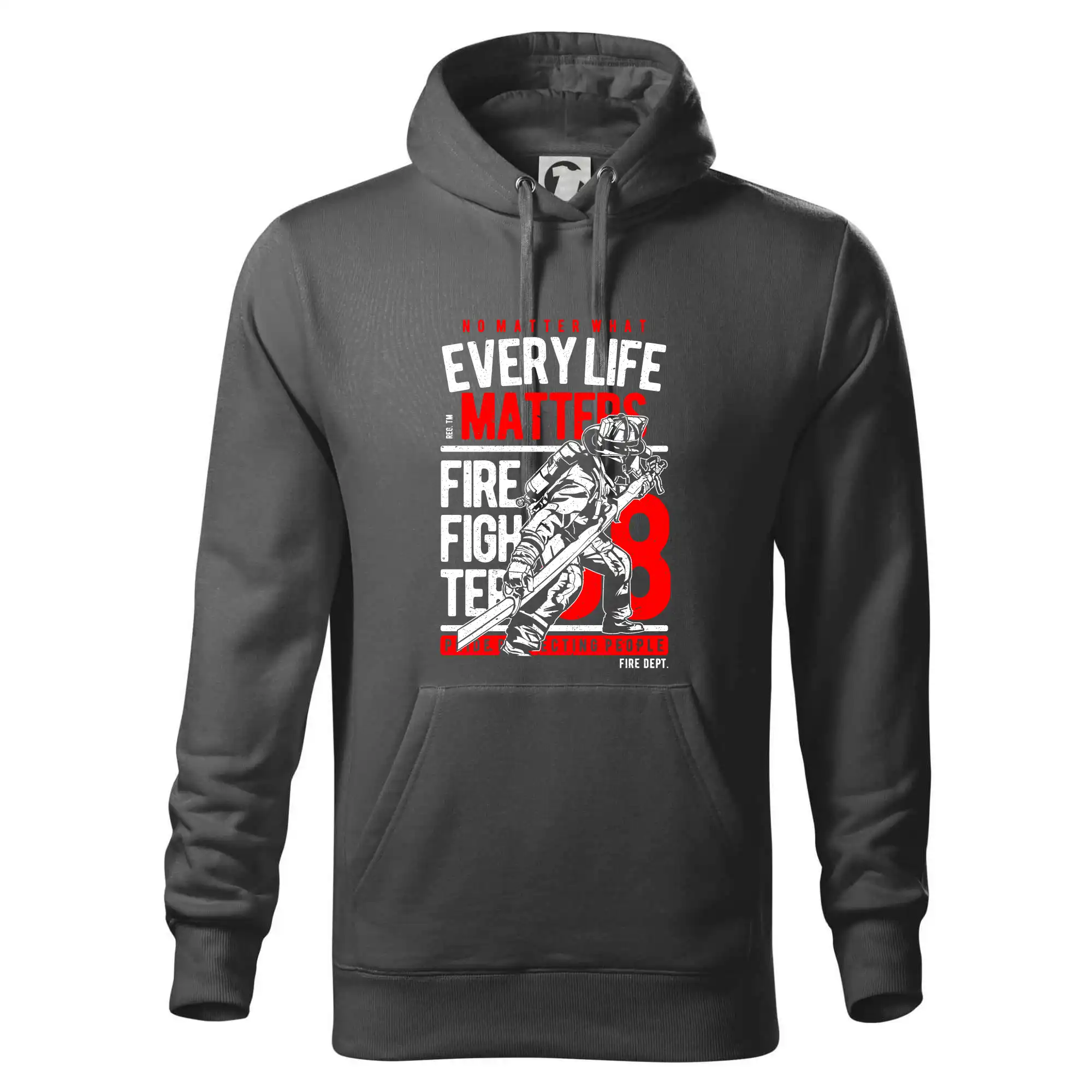 Originálne tričká pre hasičov - Every Life Matters - Mikina pánska Cape s kapucňou