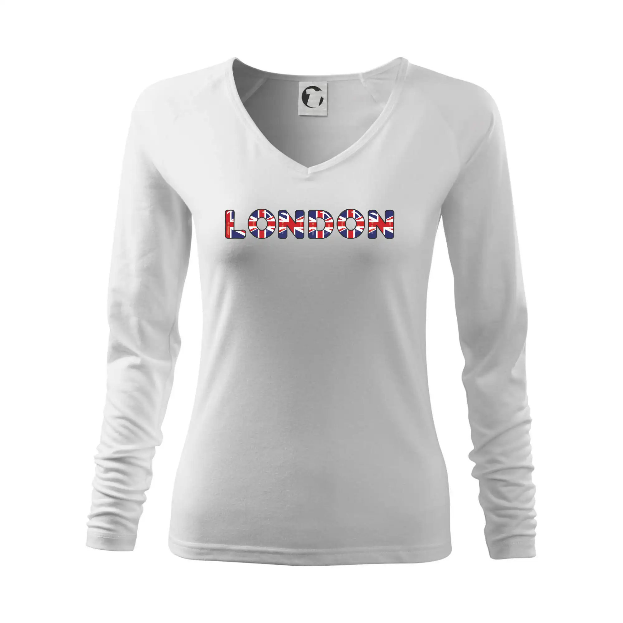 Tričká Anglicko - Nápis London vlajka - Tričko dámske Elegance