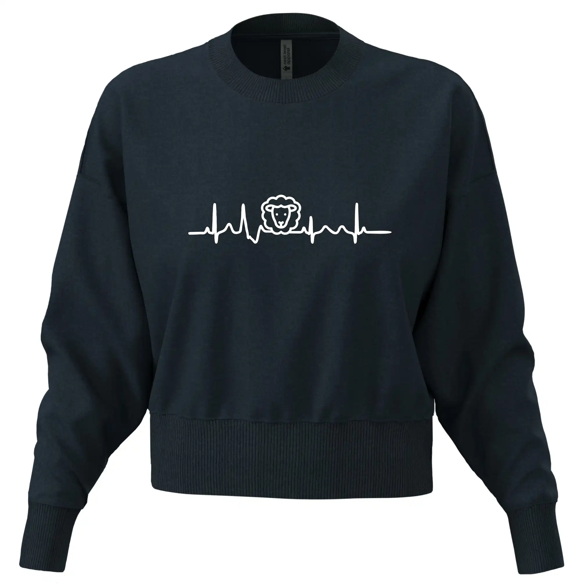Tričká so zvieratami - Ekg ovce - Mikina oversize crop OVERSIZE