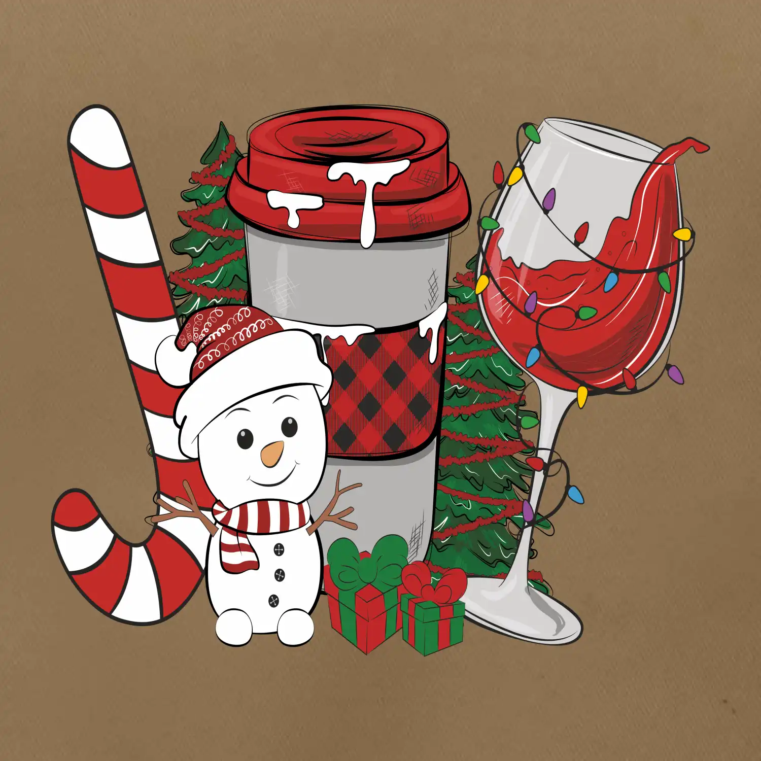 Vánoce, víno a sněhulák
