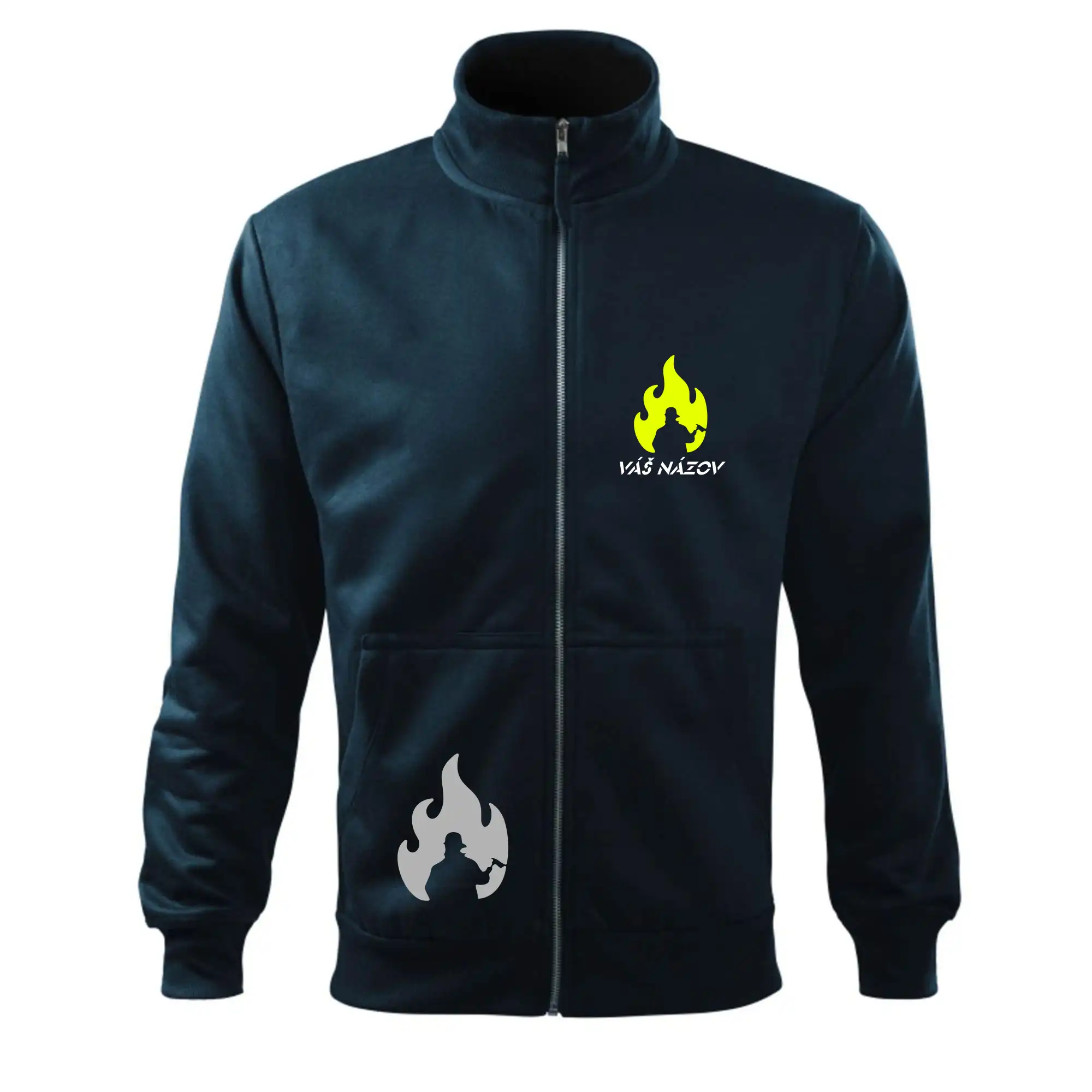 Originálne tričká pre hasičov - Fireteam - oheň - Váš názov - Mikina bez kapucne Adventure